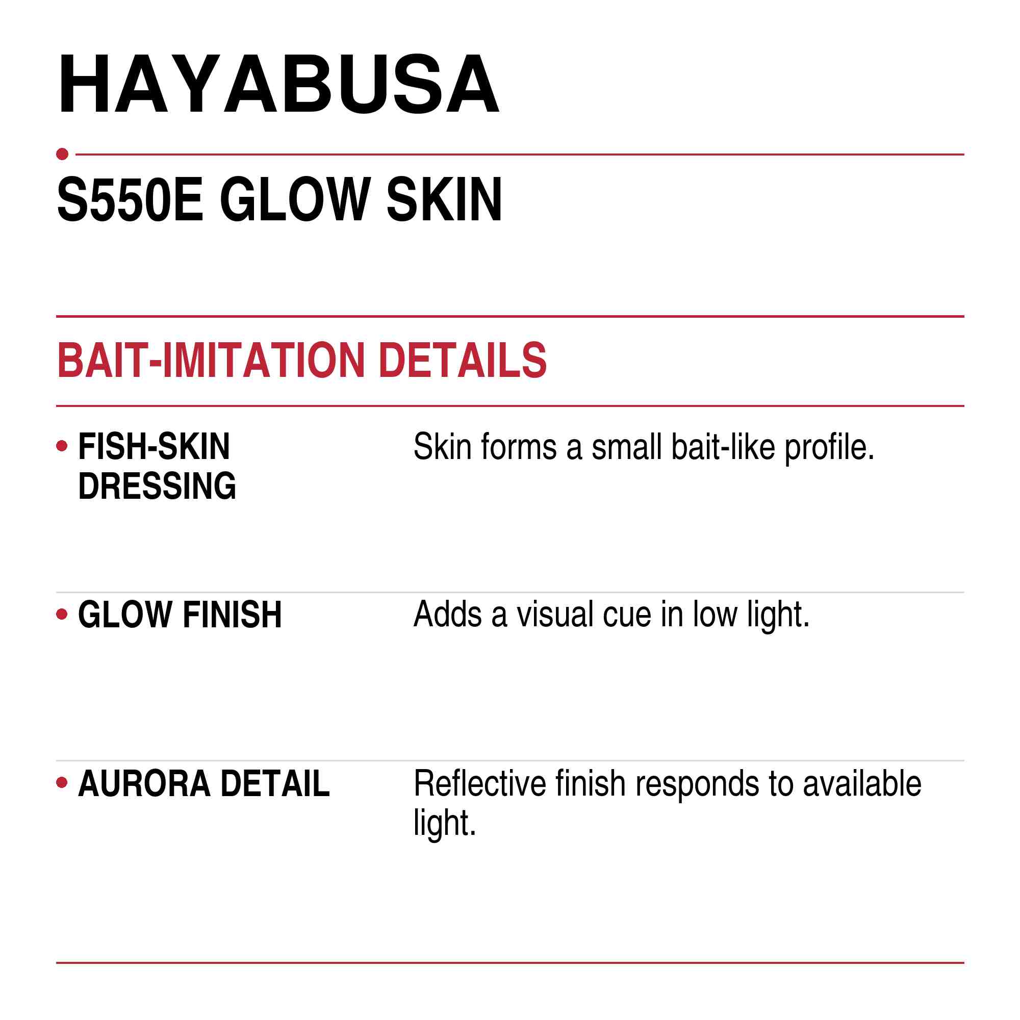 Hayabusa S550E Sabiki Glow Skin Size 10 13lb (6425)
