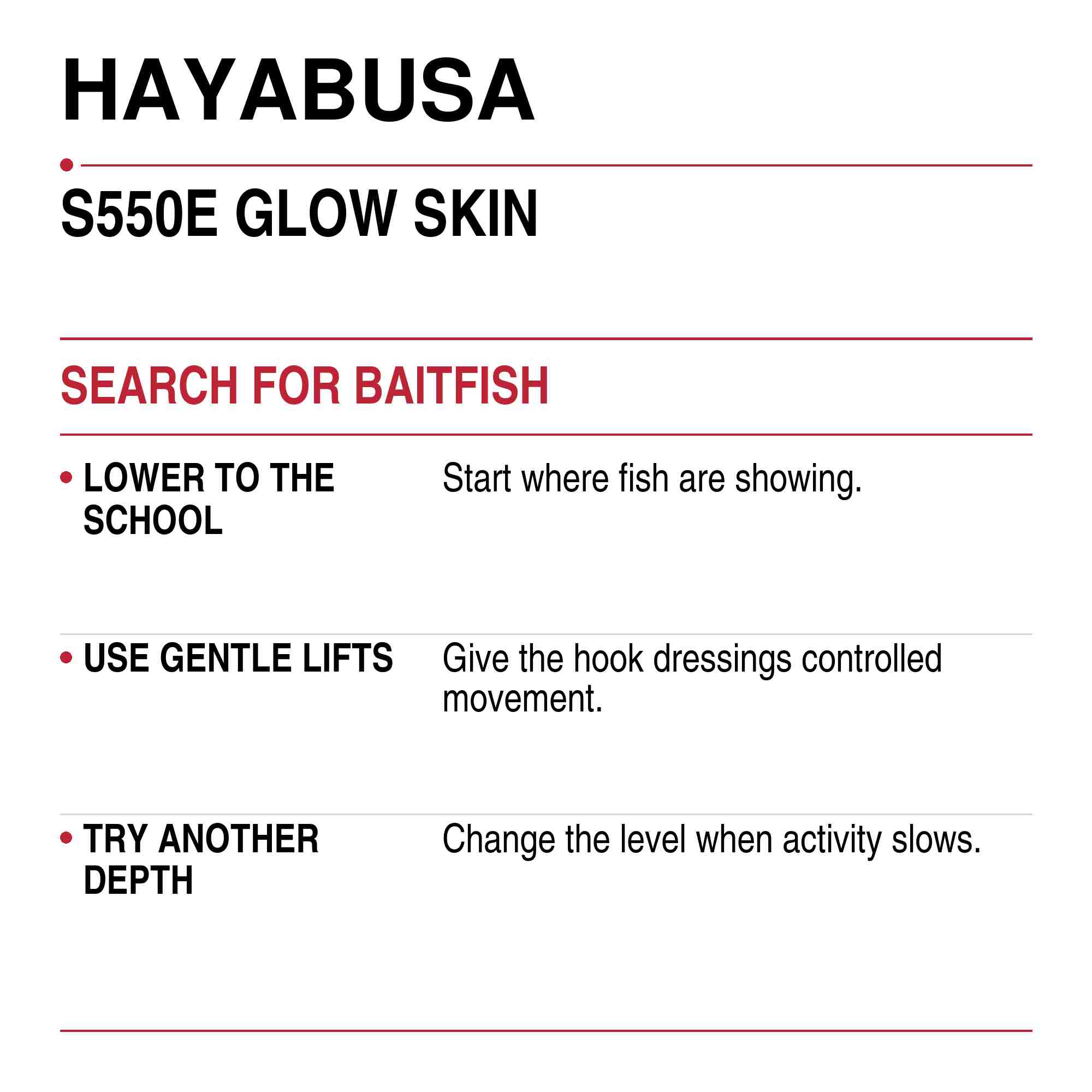 Hayabusa S550E Sabiki Glow Skin Size 10 13lb (6425)