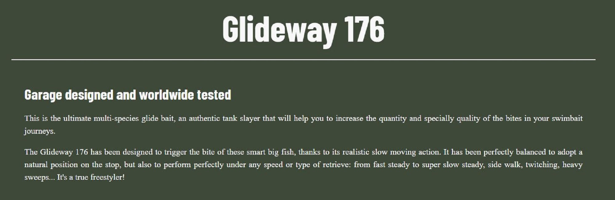 Glideway 176 Swimbait Floating Lure Green Glass (3586)