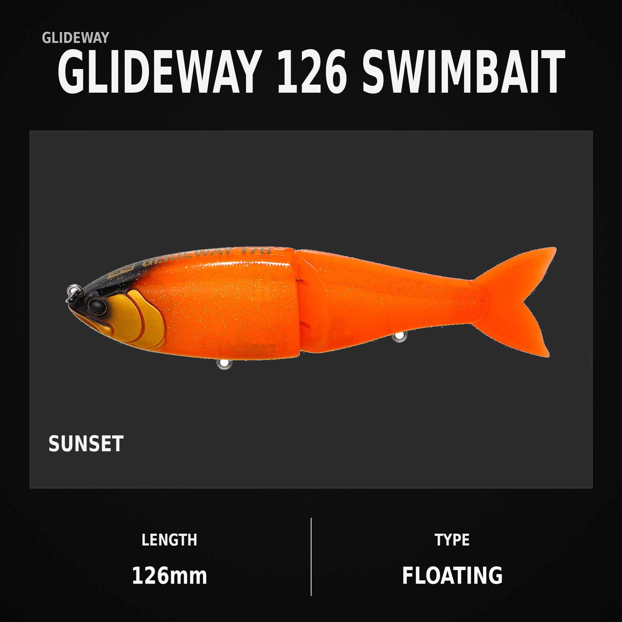 Glideway 126 Swimbait Floating Lure Sunset (3838)