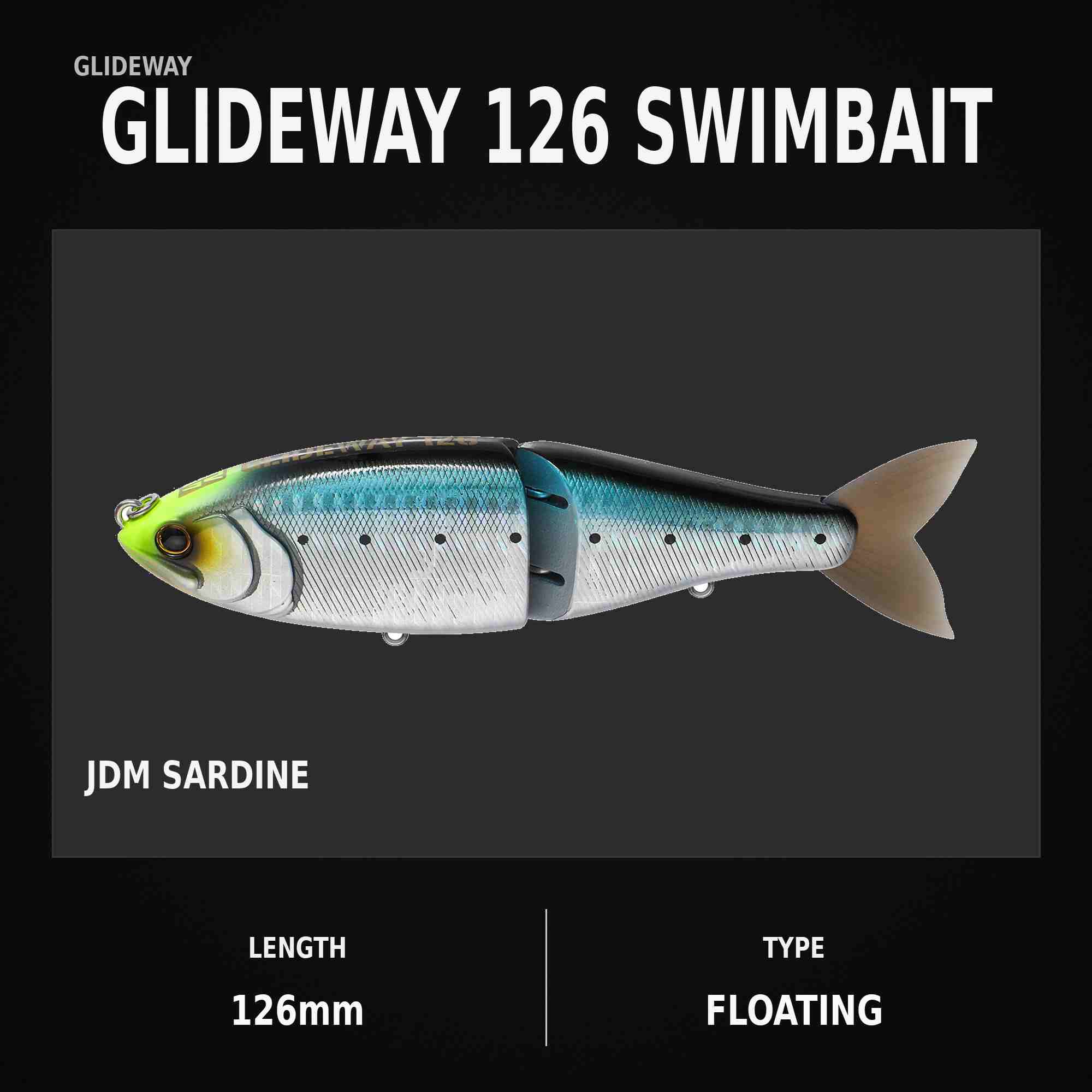 Glideway 126 Swimbait Floating Lure JDM Sardine (3845)