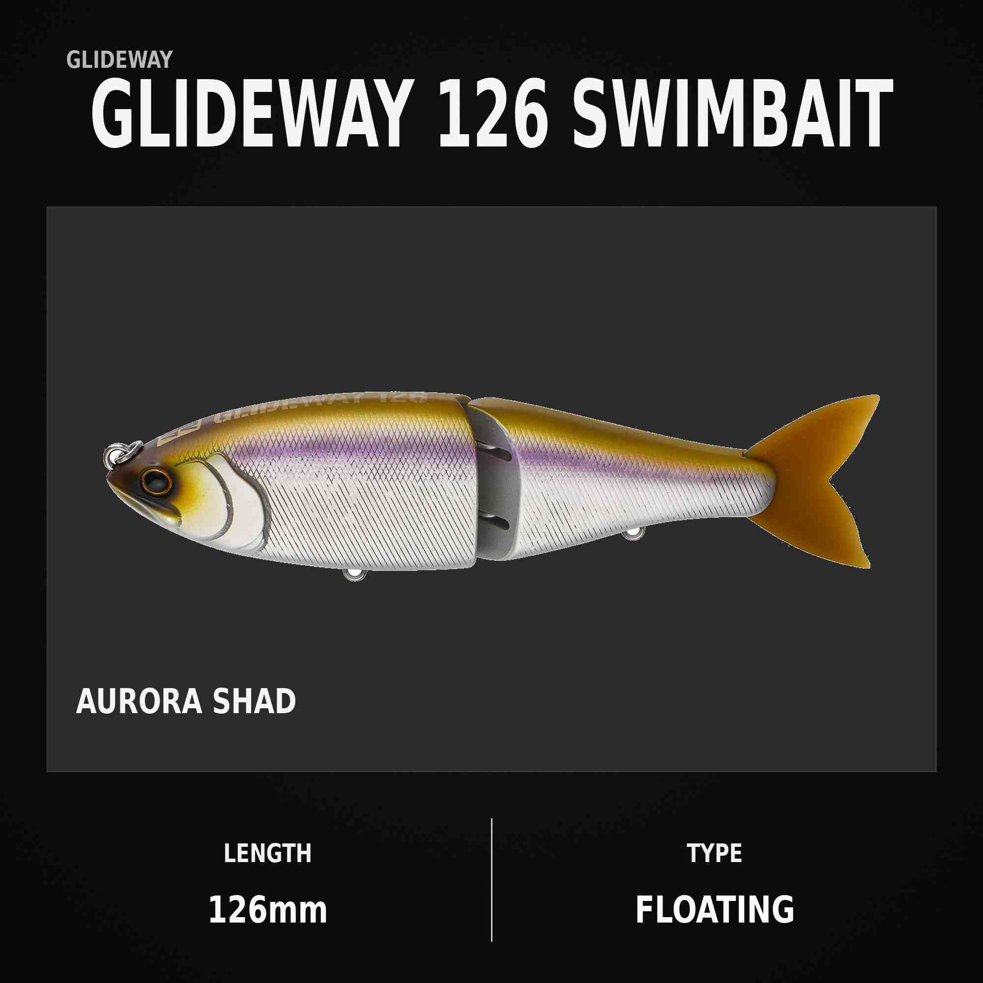 Glideway 126 Swimbait Floating Lure Aurora Shad (3852)