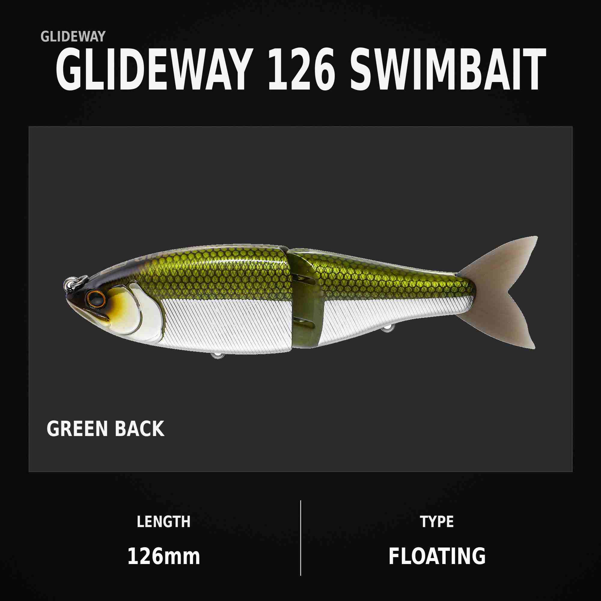 Glideway 126 Swimbait Floating Lure Green Back (3869)