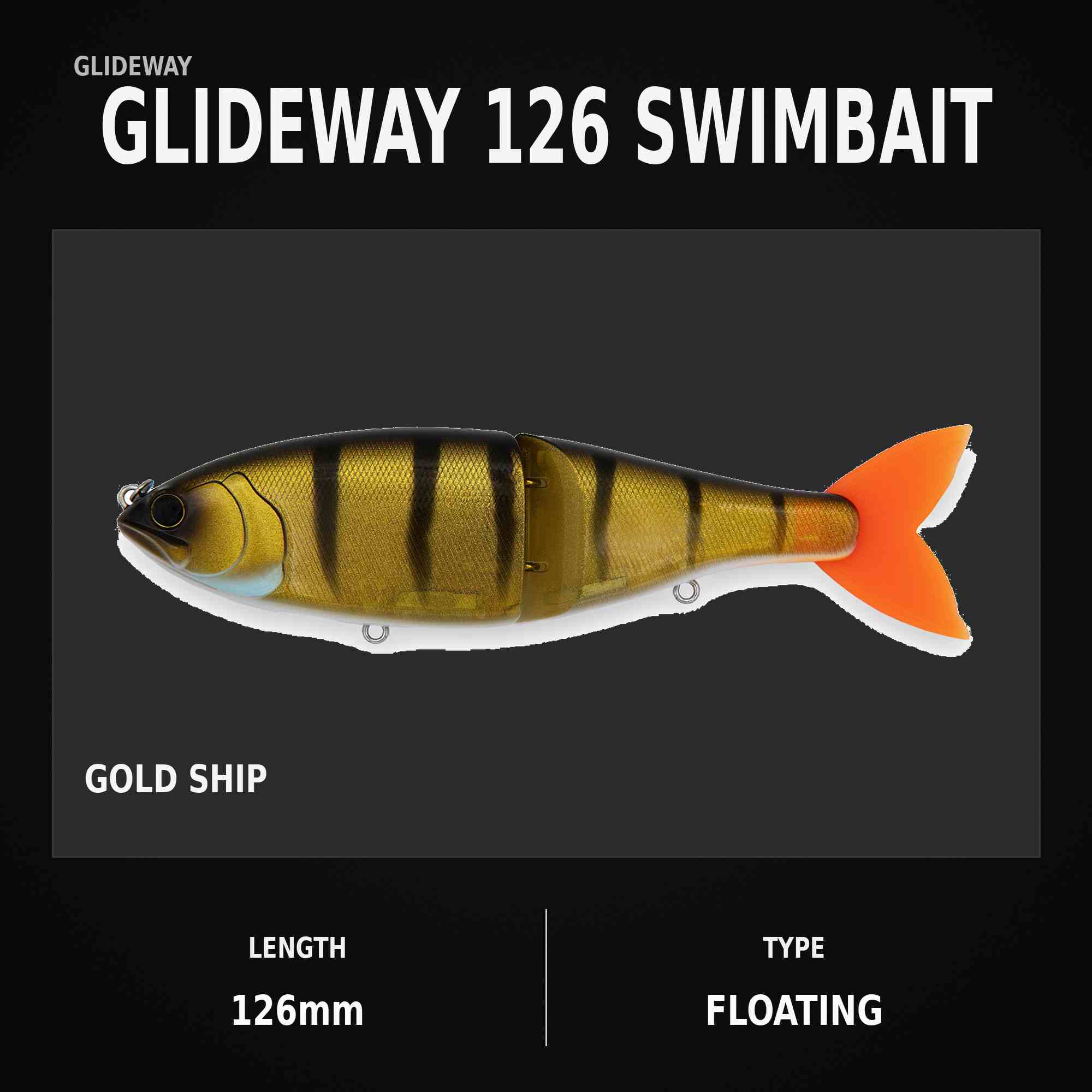 Glideway 126 Swimbait Floating Lure Gold Ship (3876)