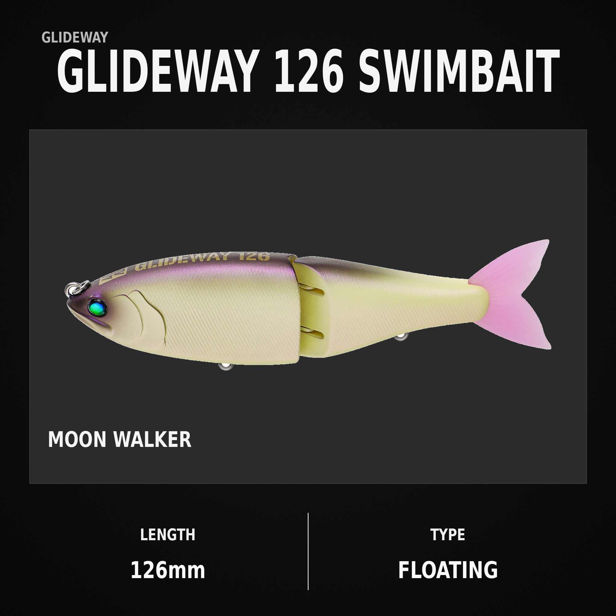 Glideway 126 Swimbait Floating Lure Moon Walker (3968)