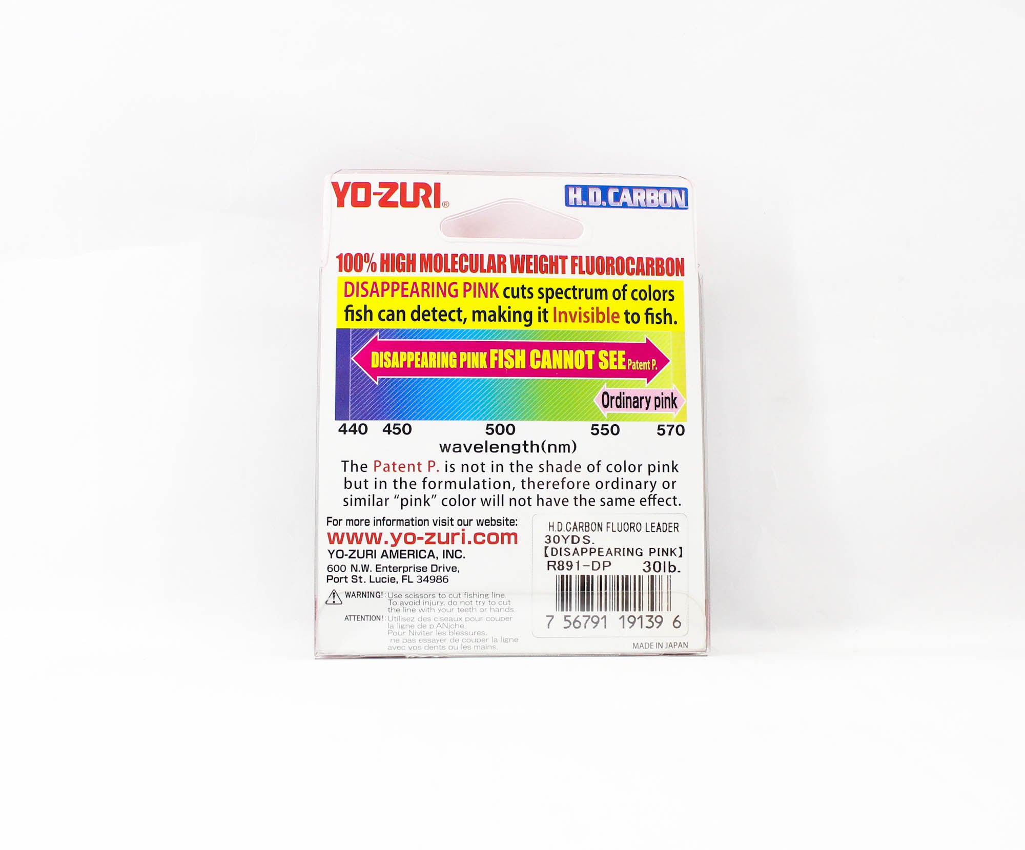 Yo Zuri H.D Carbon Fluorocarbon Pink 100% 30 yds 30 lb R891-DP (1396)