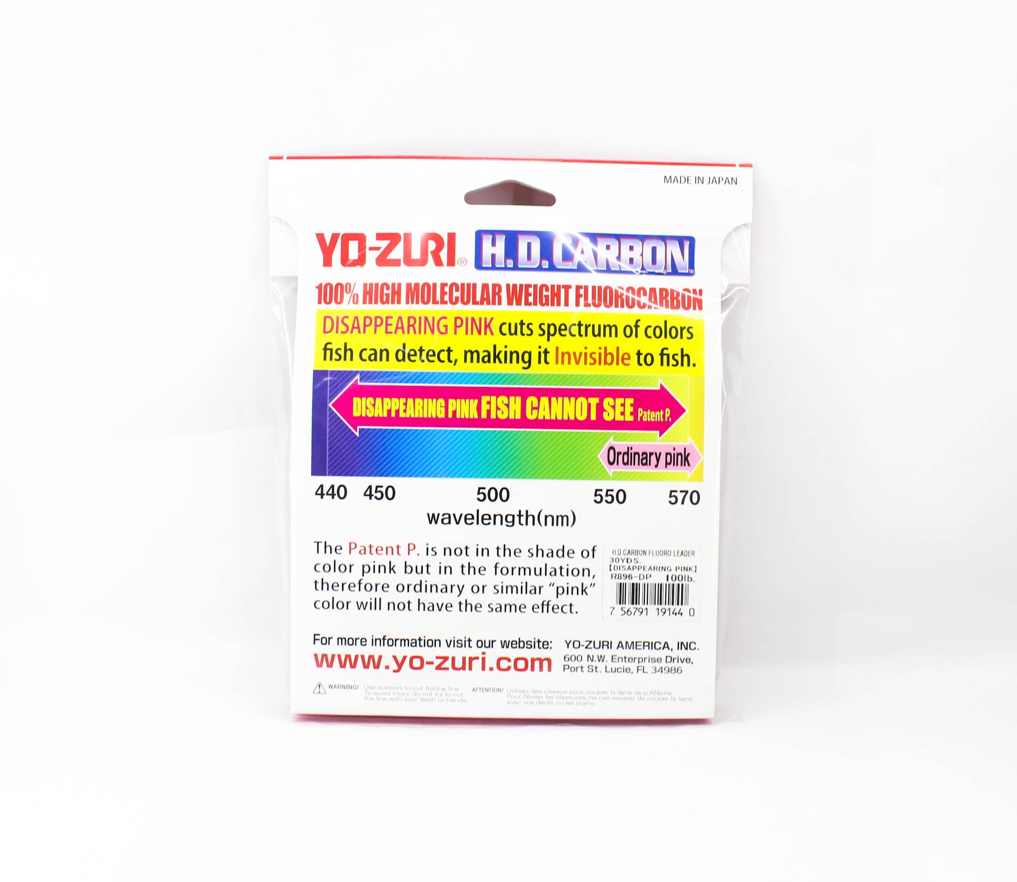 Yo Zuri H.D Carbon Fluorocarbon Pink 100% 30 yds 100 lb R896-DP (1440)