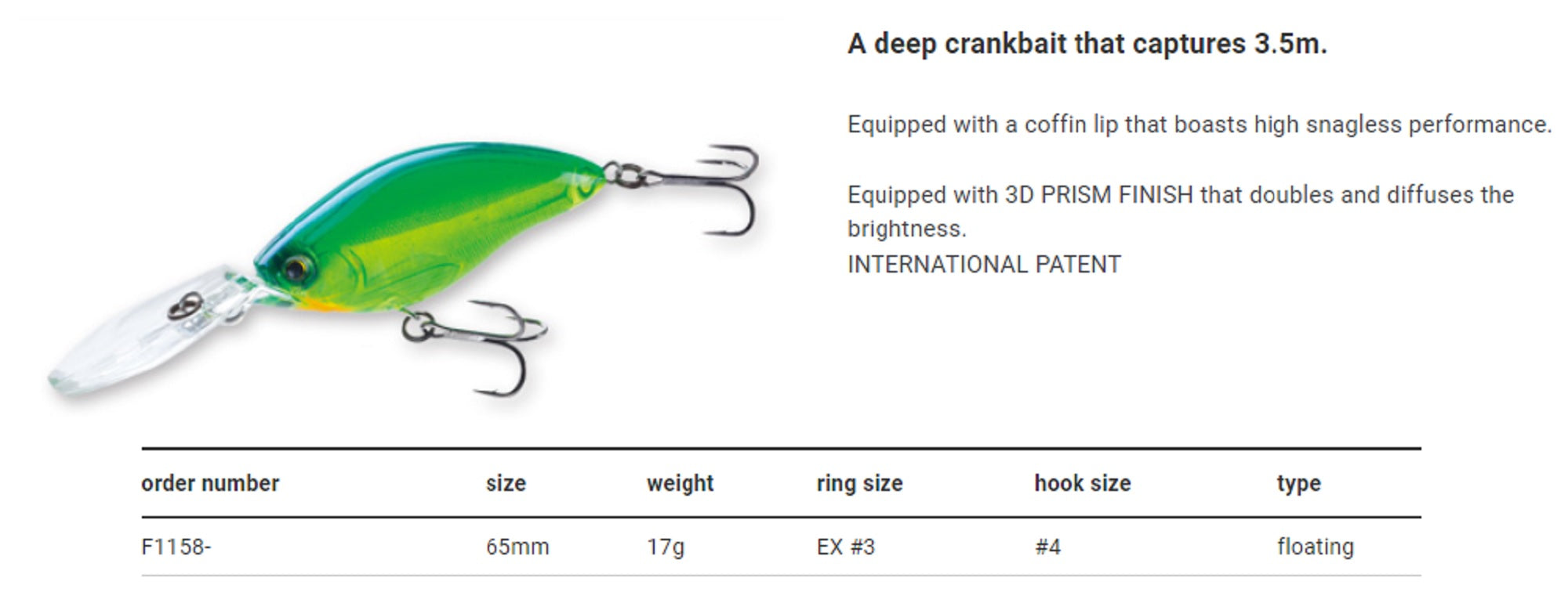 Crankbait Yo-Zuri 3DS Crank Deep Diver 65mm - Leurre de la pêche Crankbait Yo-Zuri 3DS Crank Deep Diver 65mm - Leurre de la pêche