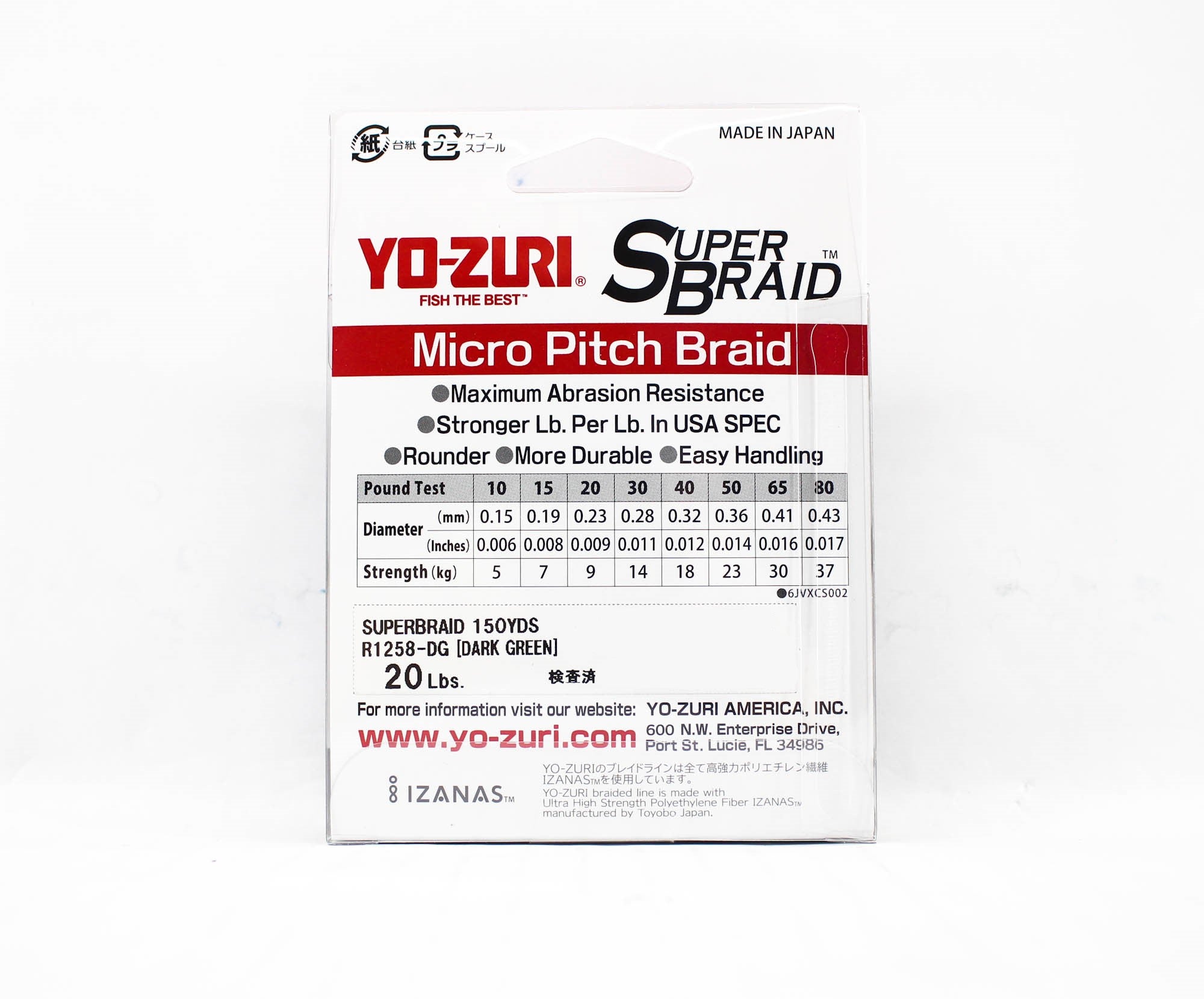 Yo Zuri Duel P.E Line Super Braid 150YDS 20Lbs (0.23mm) Blue R1258-B