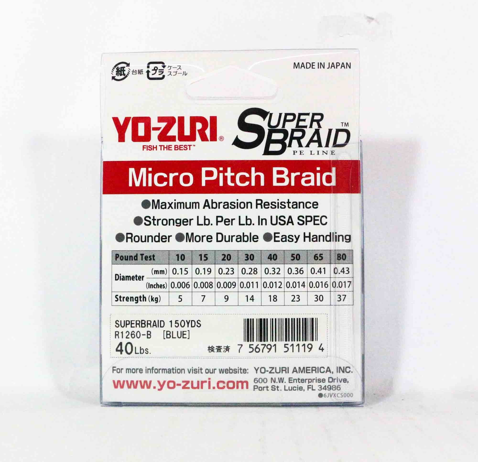 Yo Zuri Duel P.E Line Super Braid 150YDS 40Lbs (0.32mm) Blue R1260-B