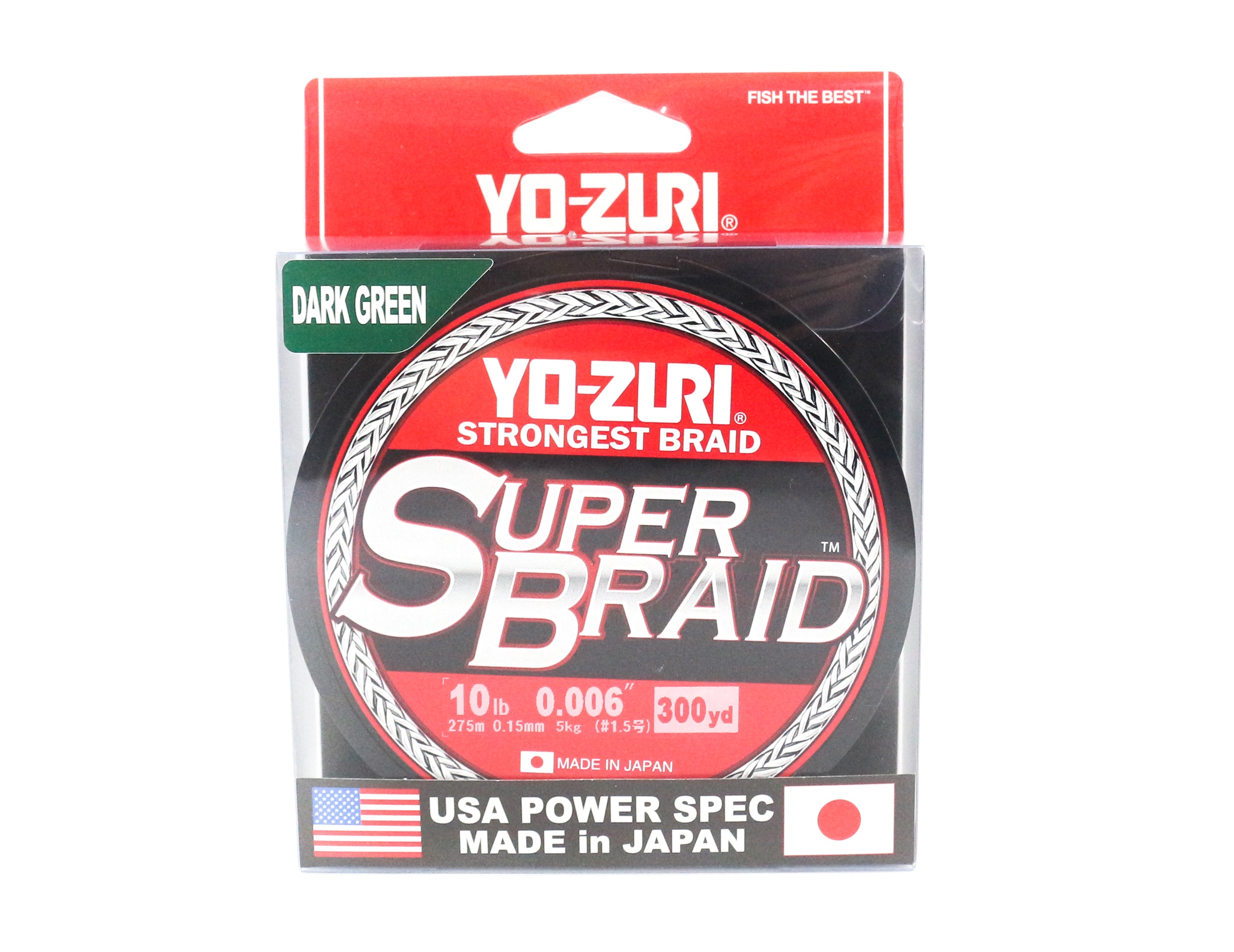 Yo Zuri Duel P.E Line Super Braid 300YDS 10Lbs (0.15mm) Green R1264-DG