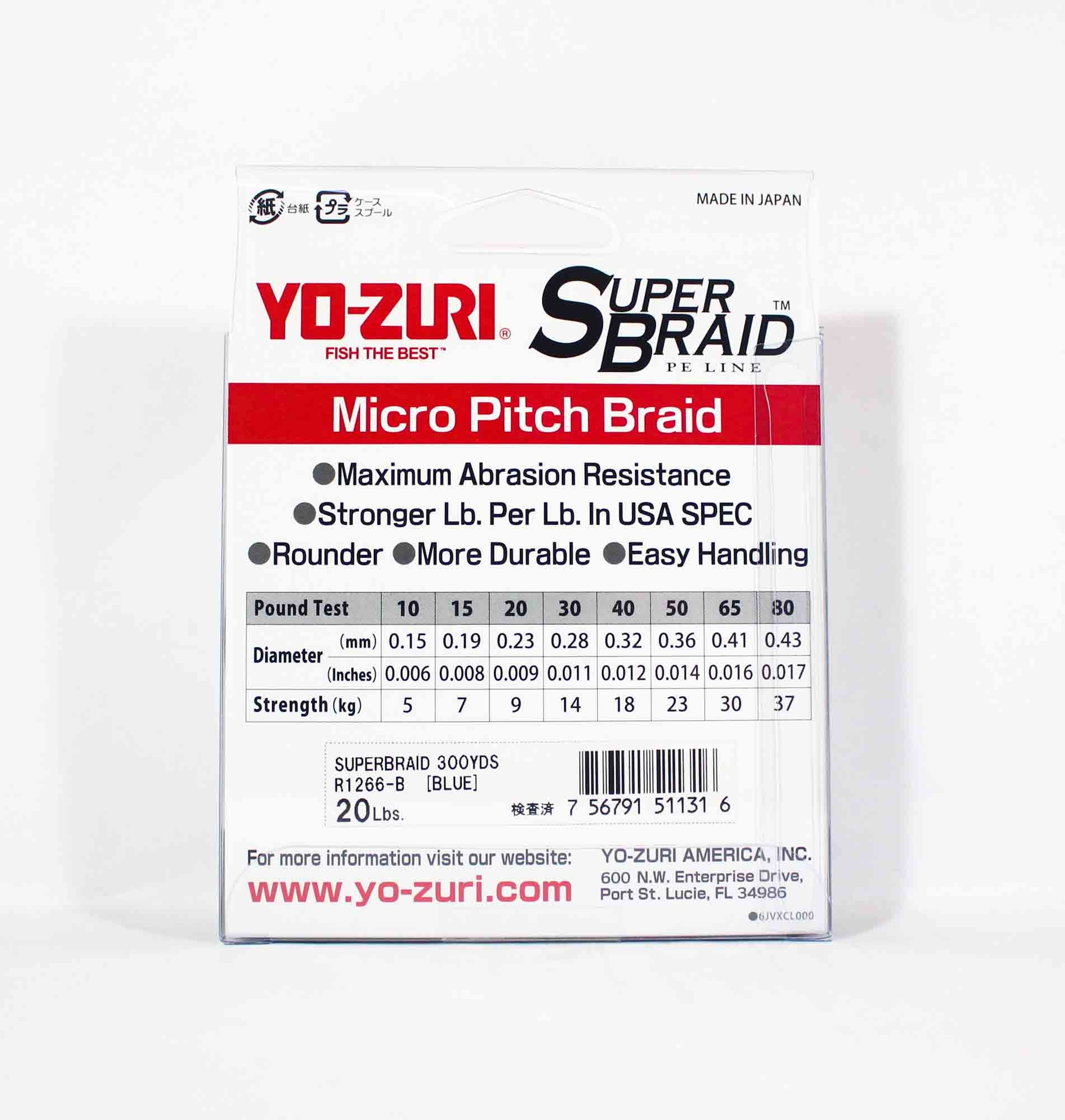 Yo Zuri Duel P.E Line Super Braid 300YDS 20Lbs (0.23mm) Blue R1266-B (1316)