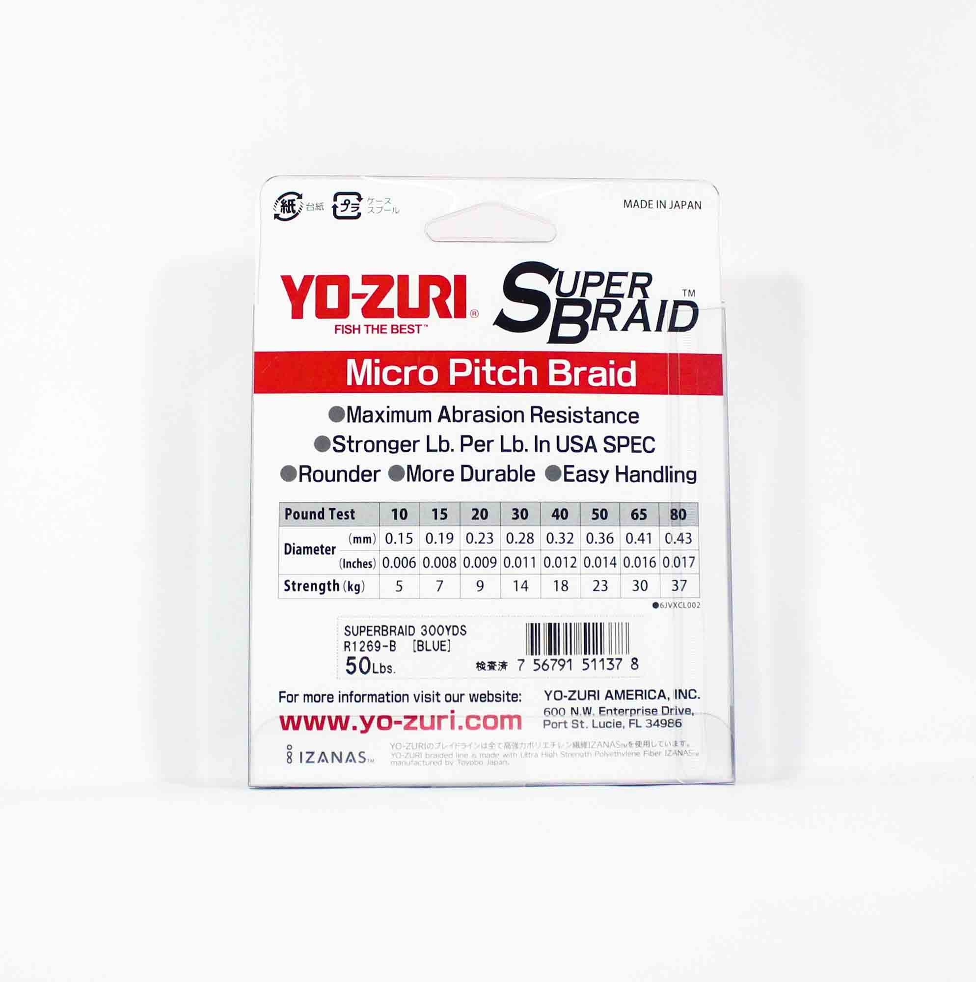 Yo Zuri Duel P.E Line Super Braid 300YDS 50Lbs (0.36mm) Blue R1269-B (1378)