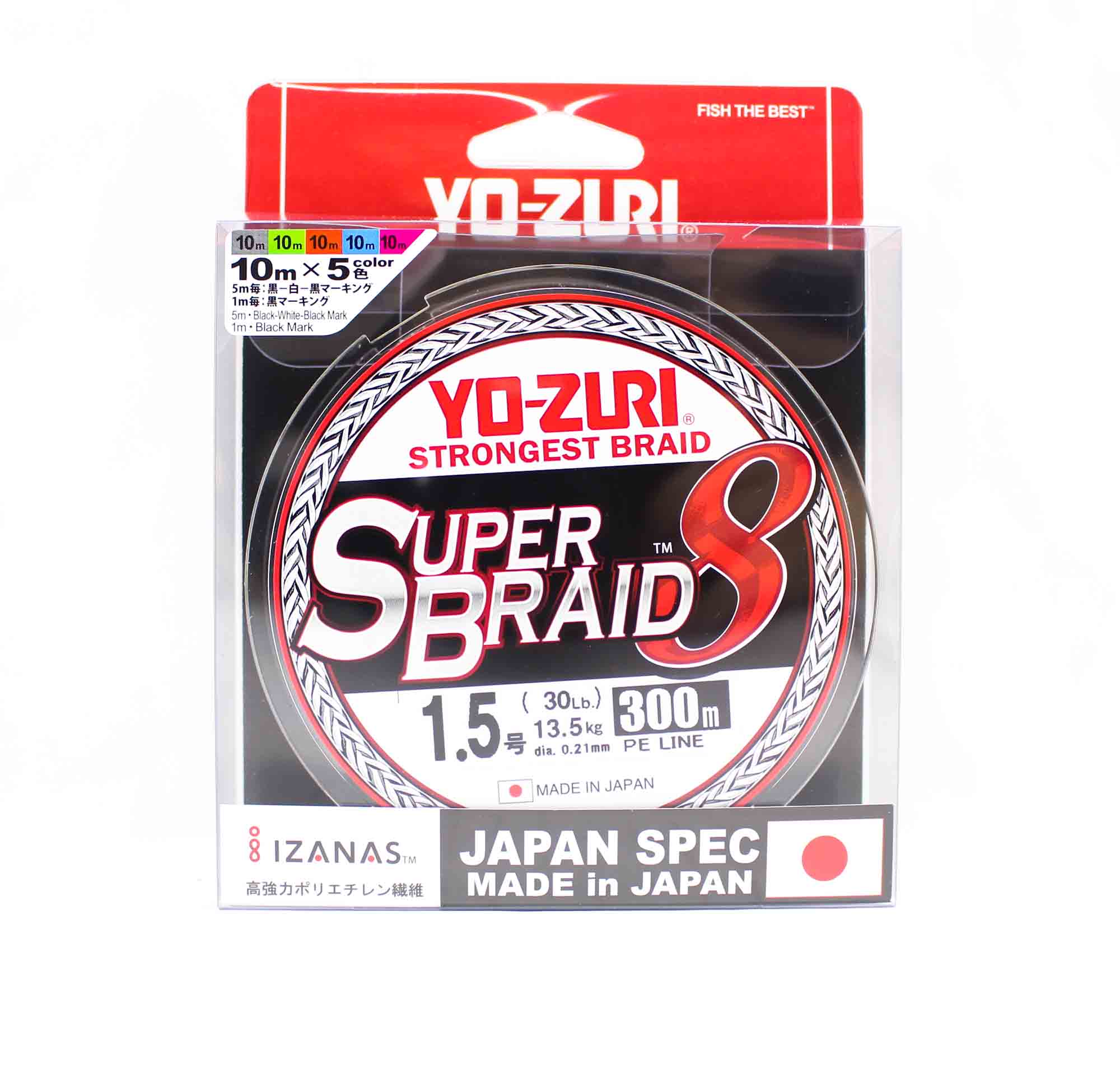 Yo Zuri Duel P.E Line Super Braid 8 300m P.E 1.5 13.5KG 0.21mm Multi R1287