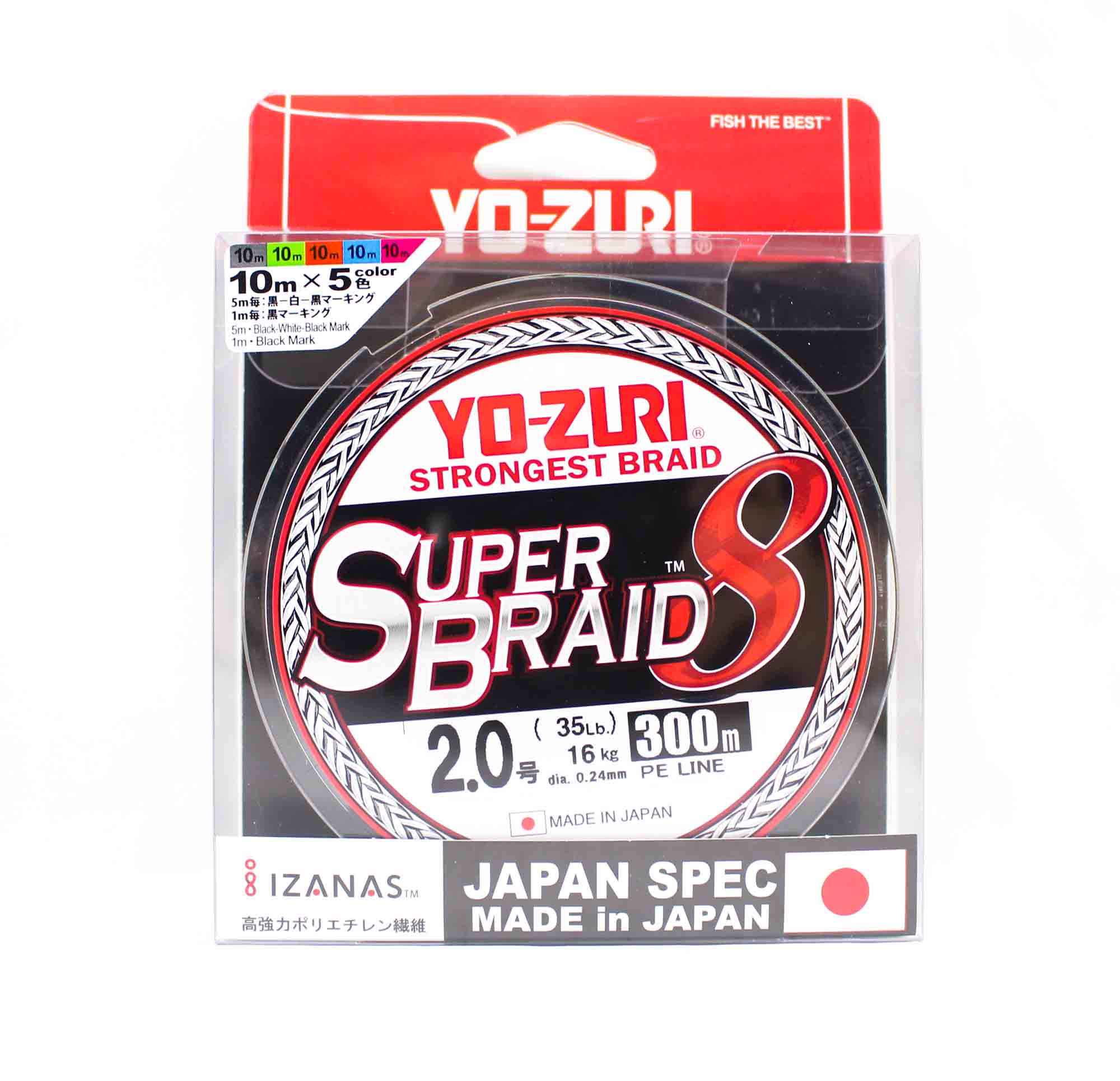 Yo Zuri Duel P.E Line Super Braid 8 300m P.E 2 16KG (0.24mm) Multi R1288