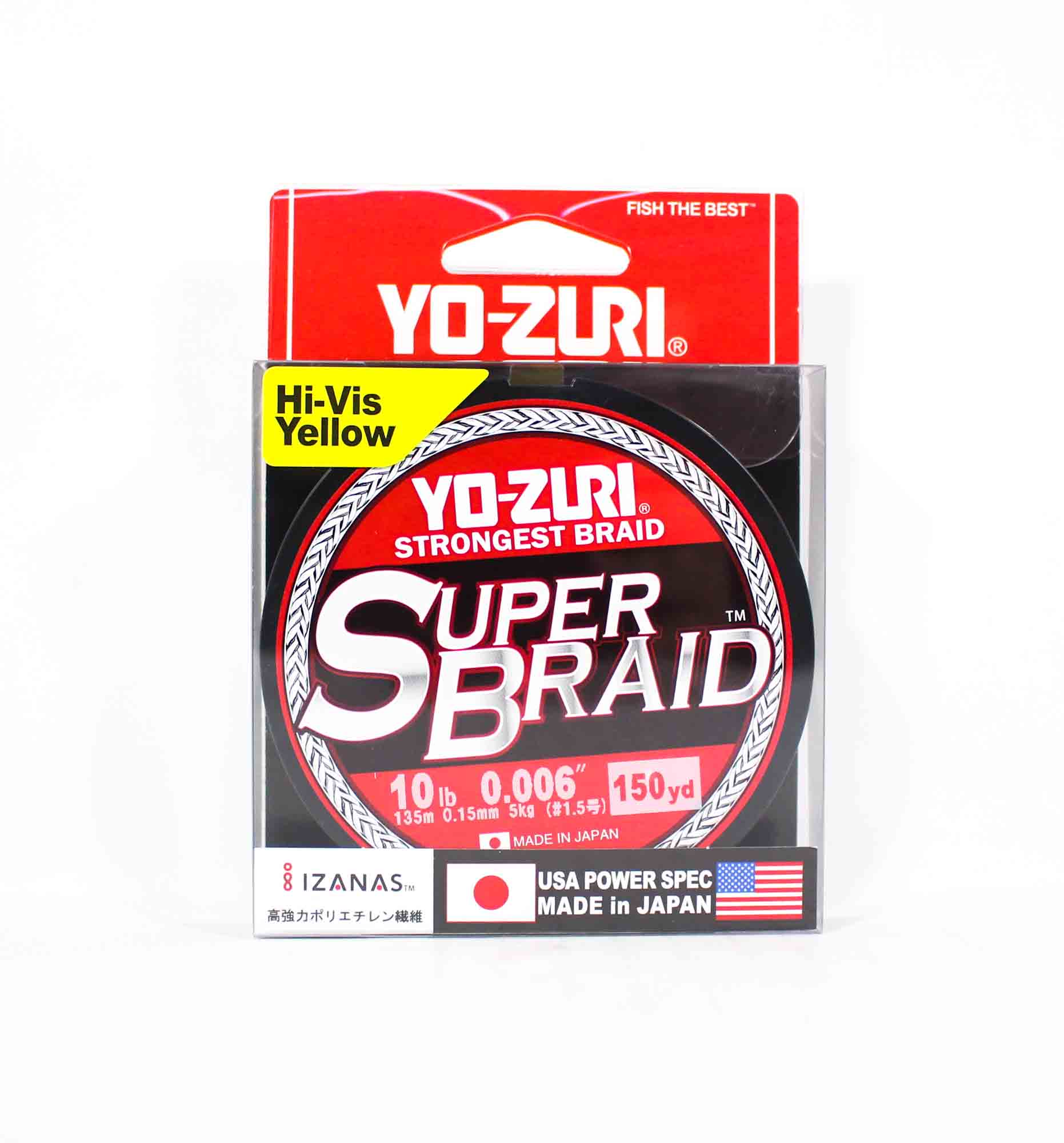 Yo Zuri Duel P.E Line Super Braid 150YDS 10Lbs 0.15mm Yellow R1256-Y 5528