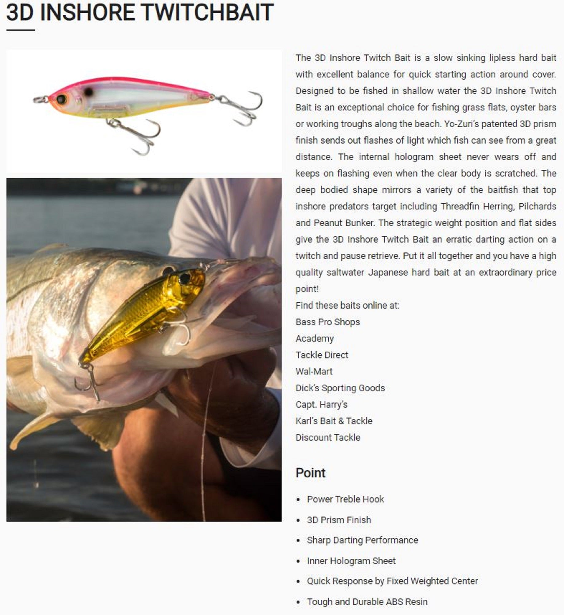 Yo Zuri Duel 3D Inshore Twitchbait 130SS Slow Sinking Lure R1349-C5 (9458)