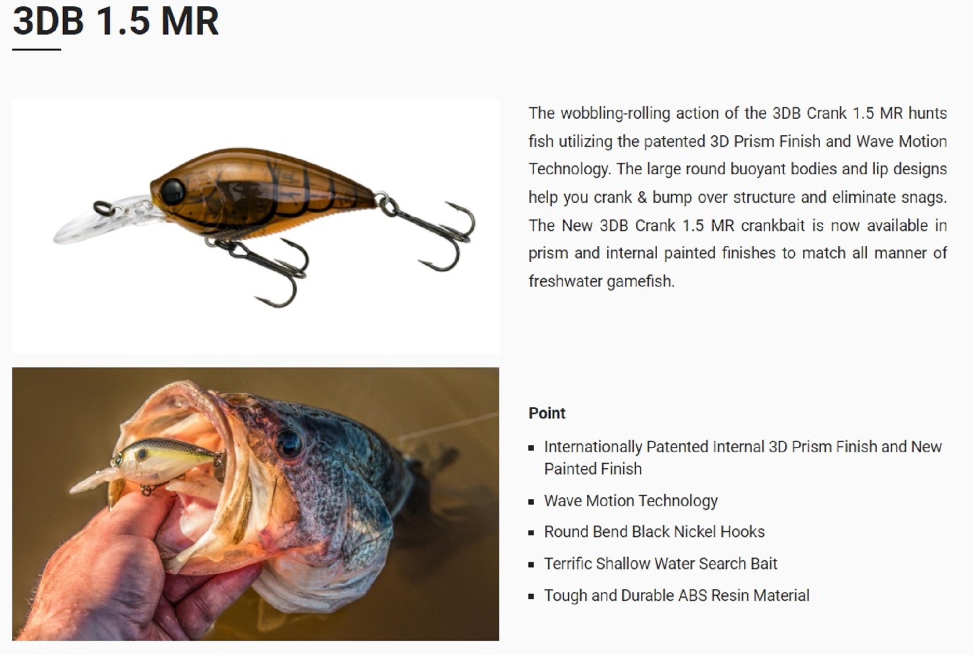 Yo Zuri Duel 3DB 1.5 MR Mid Crank 60 mm Floating Lure R1353-RPC (2983)