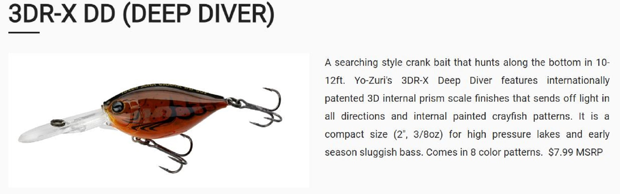 Yo Zuri 3DR-X Crank DD 50F Floating Lure R1442-FT (8459)