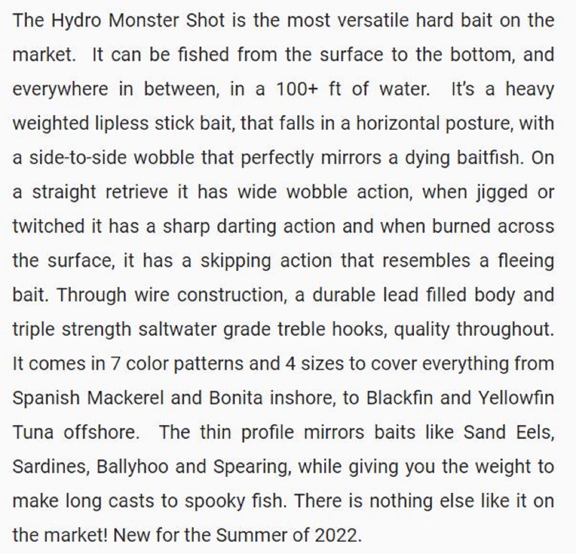 Yo Zuri Hydro Monster Shot 95 Sinking Lure R1450-HWS (1602)