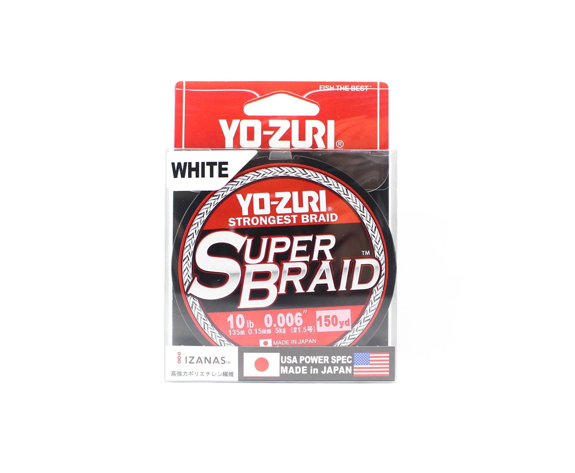 Yo Zuri Duel P.E Line Super Braid 150YDS 10Lbs 0.15mm White R1256-W 1800