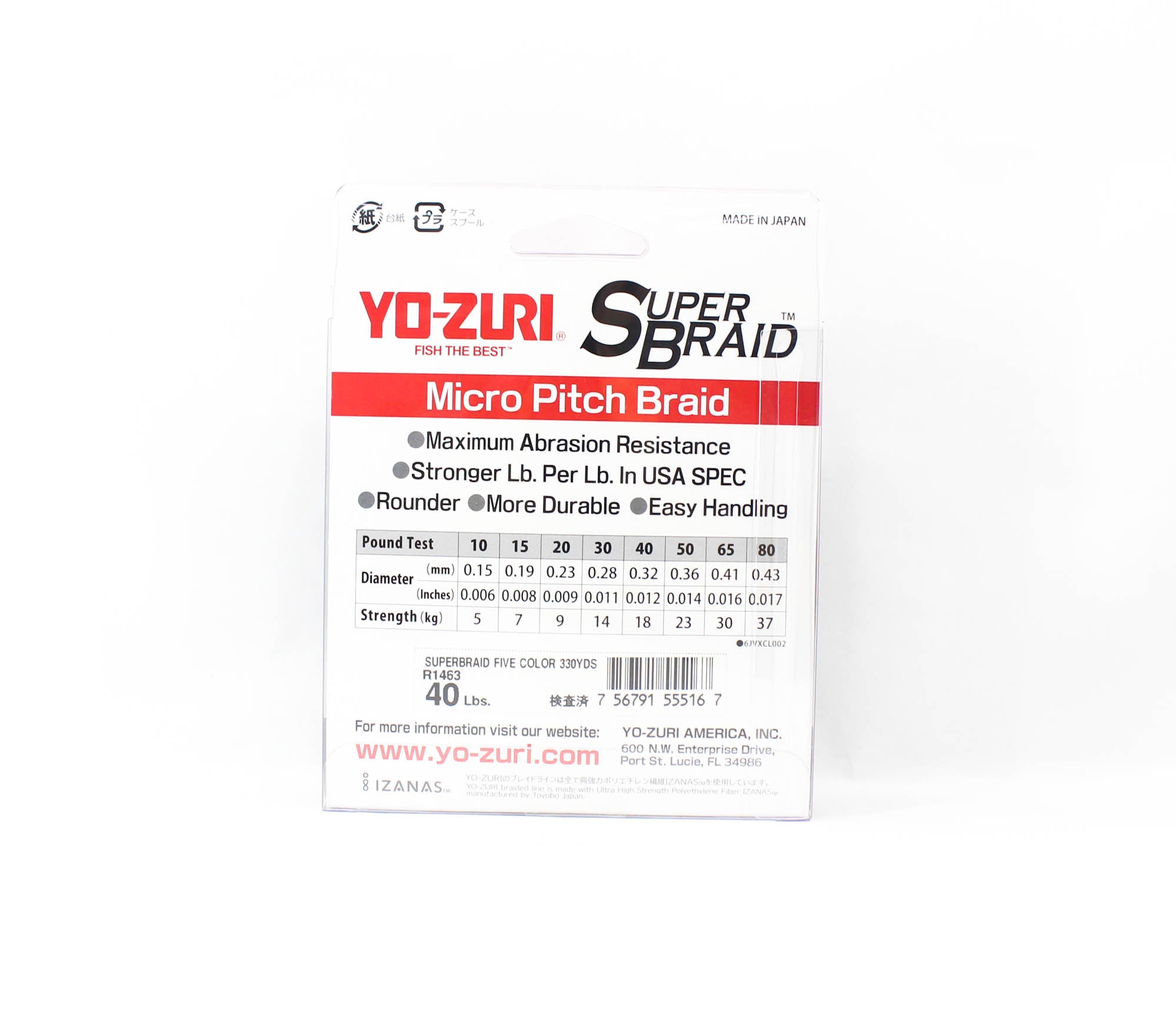 Yo Zuri Duel P.E Line Super Braid 330YDS 40Lbs (0.32mm) 5C R1463 (5167)