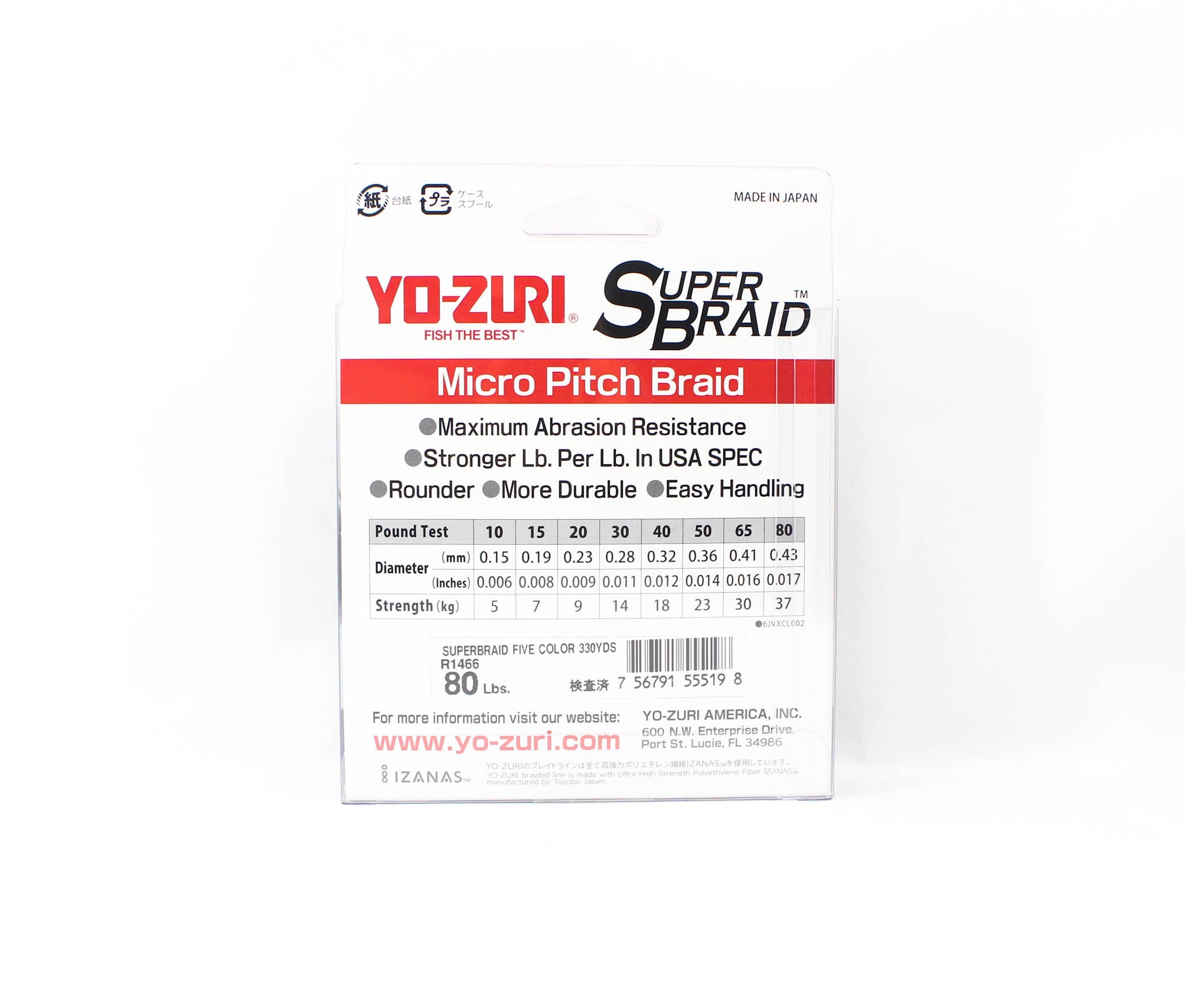 Yo Zuri Duel P.E Line Super Braid 330YDS 80Lbs (0.43mm) 5C R1466 (5198)