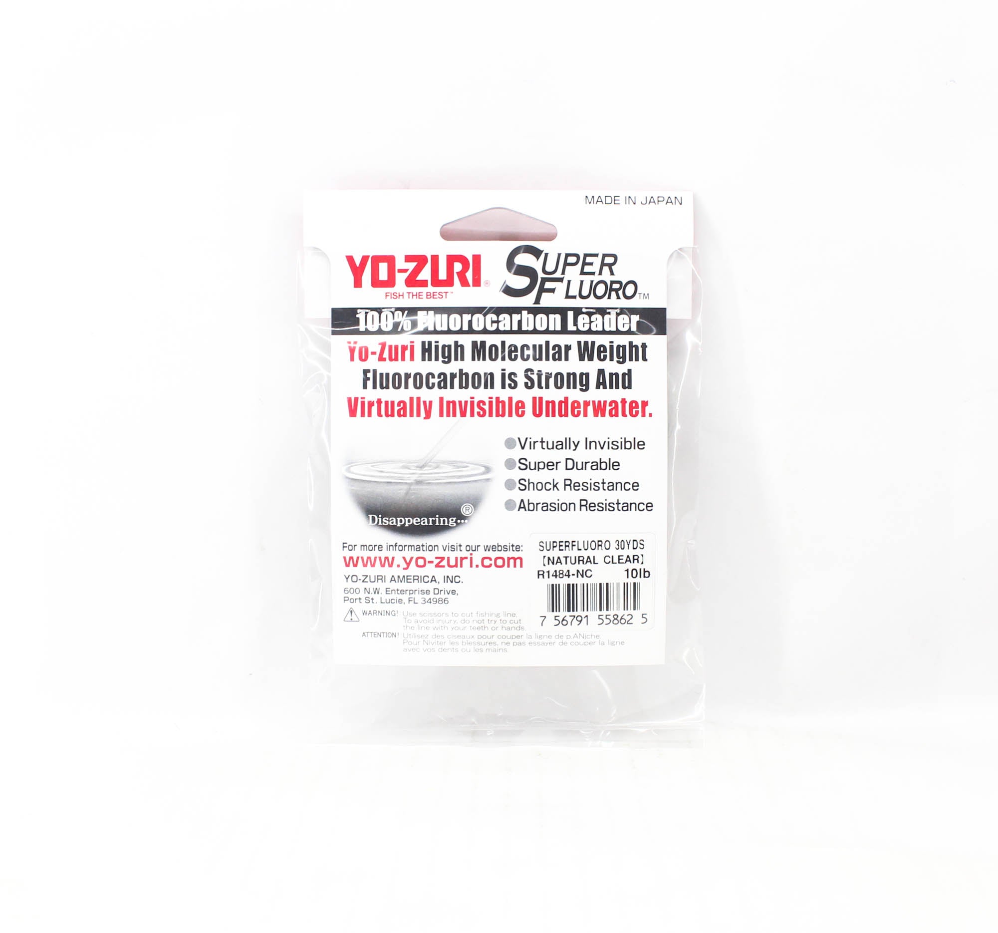 Yo Zuri Super Fluoro Fluorocarbon Leader 30yds 10lb 0.275mm R1484-NC (8625)