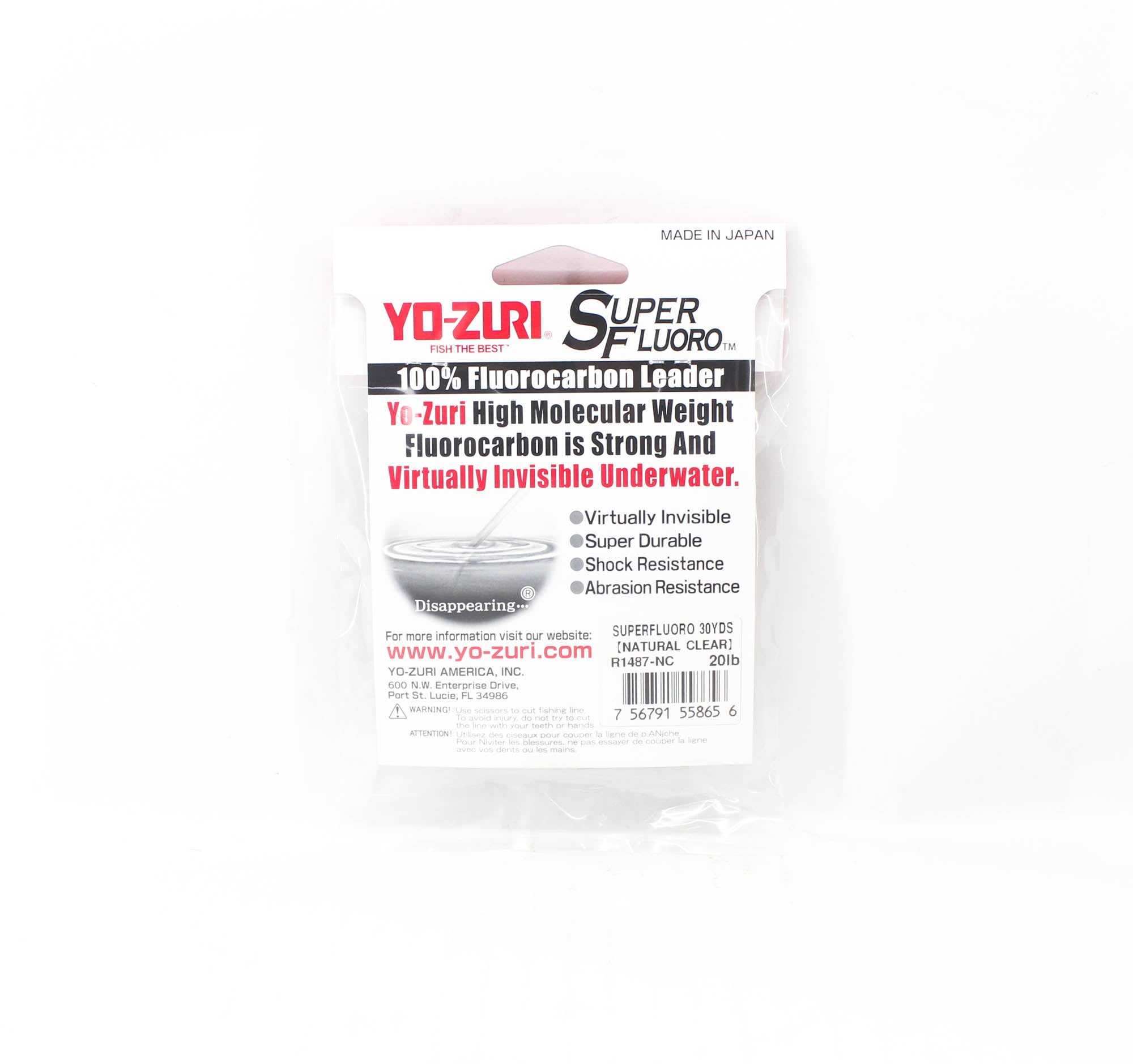 Yo Zuri Super Fluoro Fluorocarbon Leader 30yds 20lb 0.38mm R1487-NC (8656)