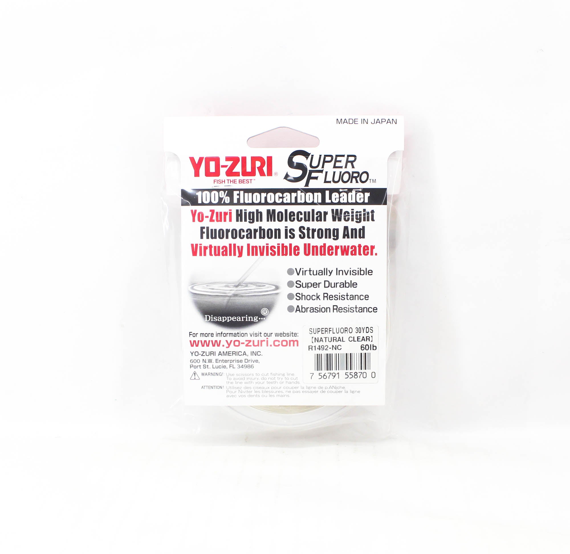 Yo Zuri Super Fluoro Fluorocarbon Leader 30yds 60lb 0.747mm R1492-NC (8700)