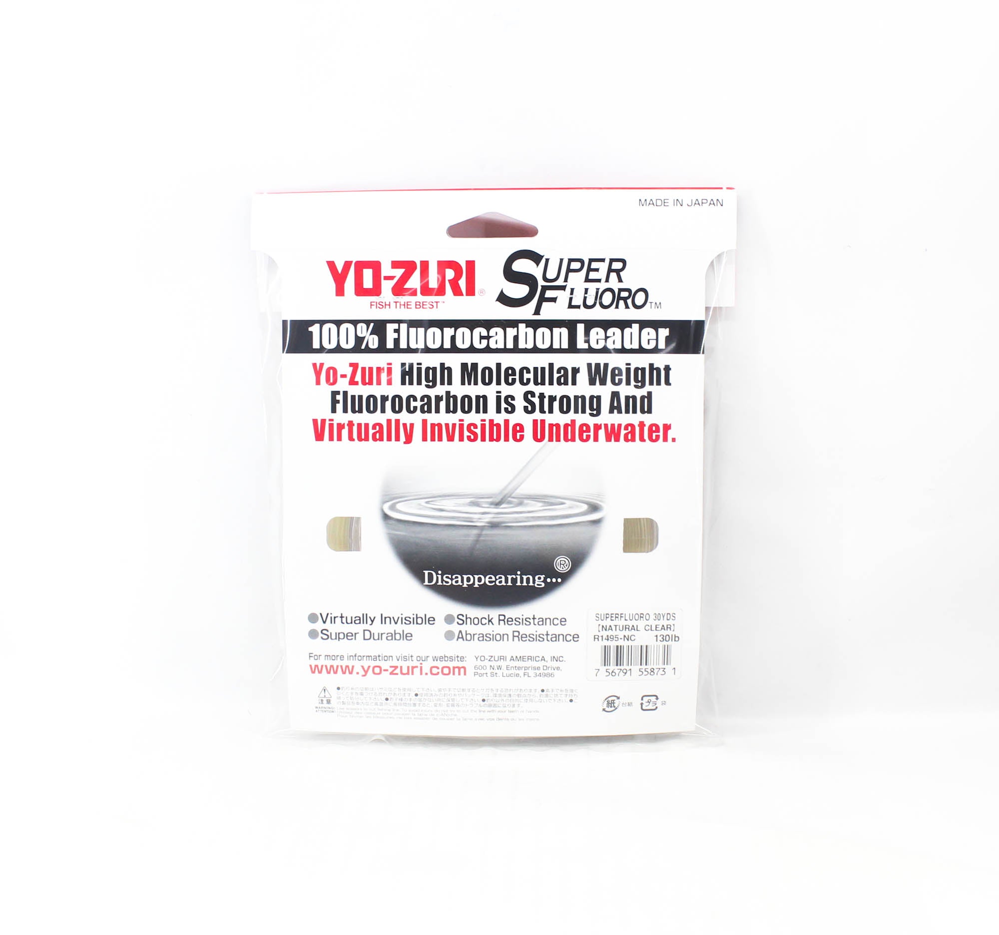 Yo Zuri Super Fluoro Fluorocarbon Leader 30yds 130lb 1.087mm R1495-NC