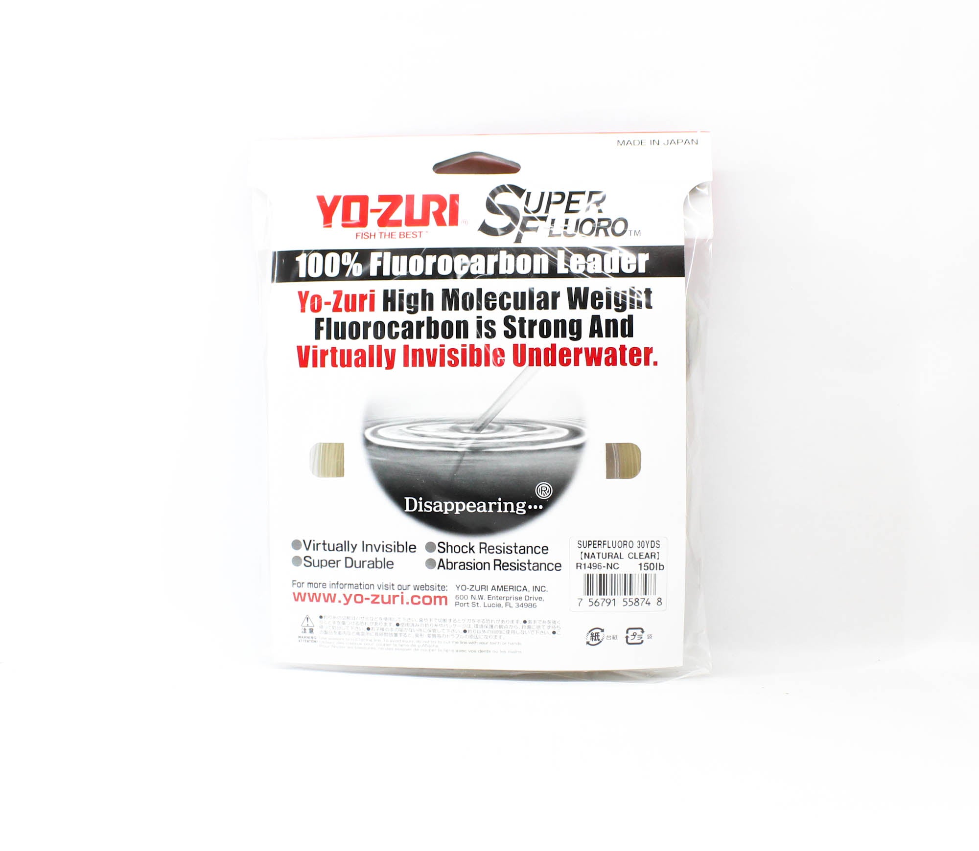 Yo Zuri Super Fluoro Fluorocarbon Leader 30yds 150lb 1.215mm (8748)