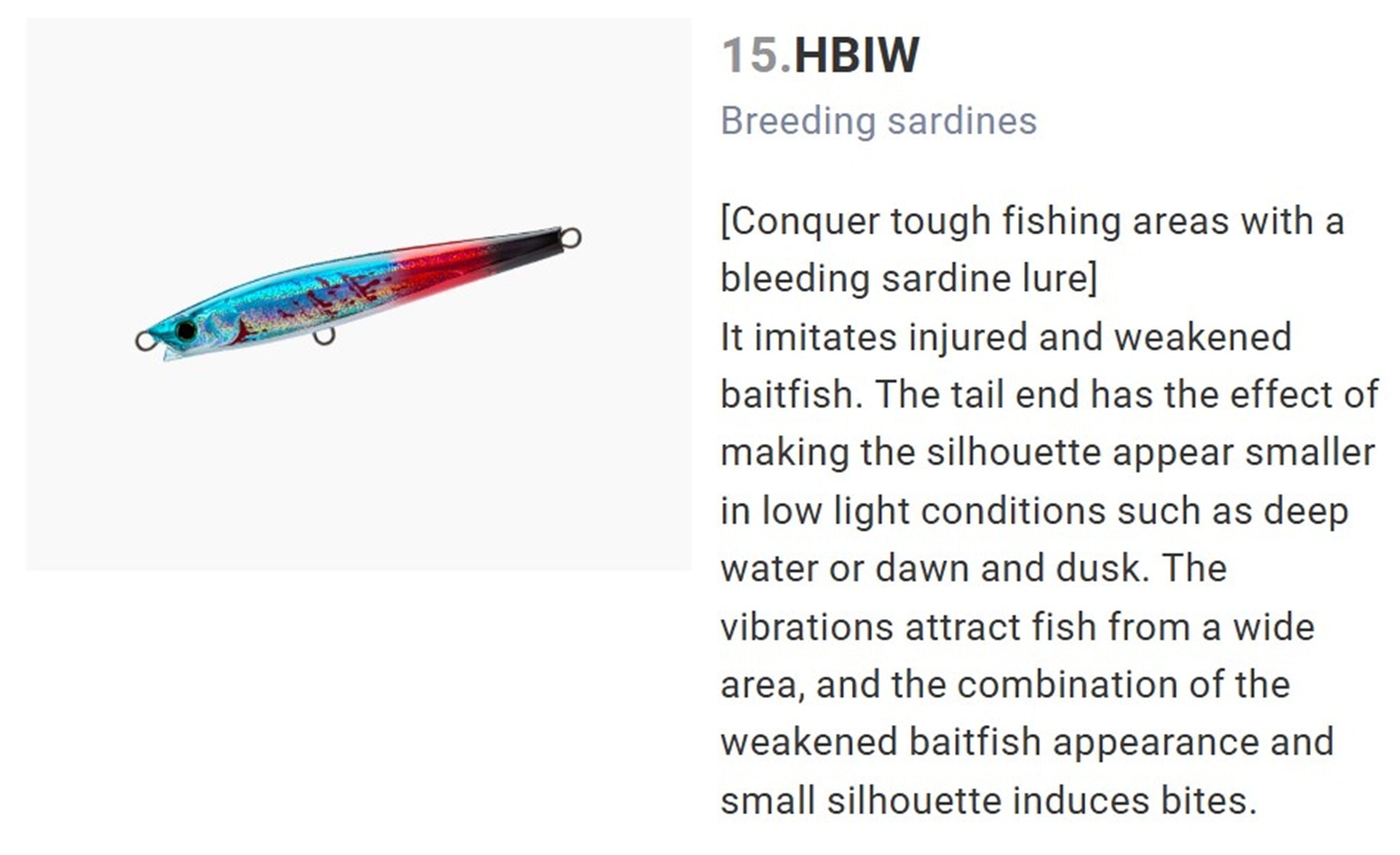 Yo Zuri Duel Hardcore Monster Shot 110 Sinking Lure F1208-HBIW (2705)