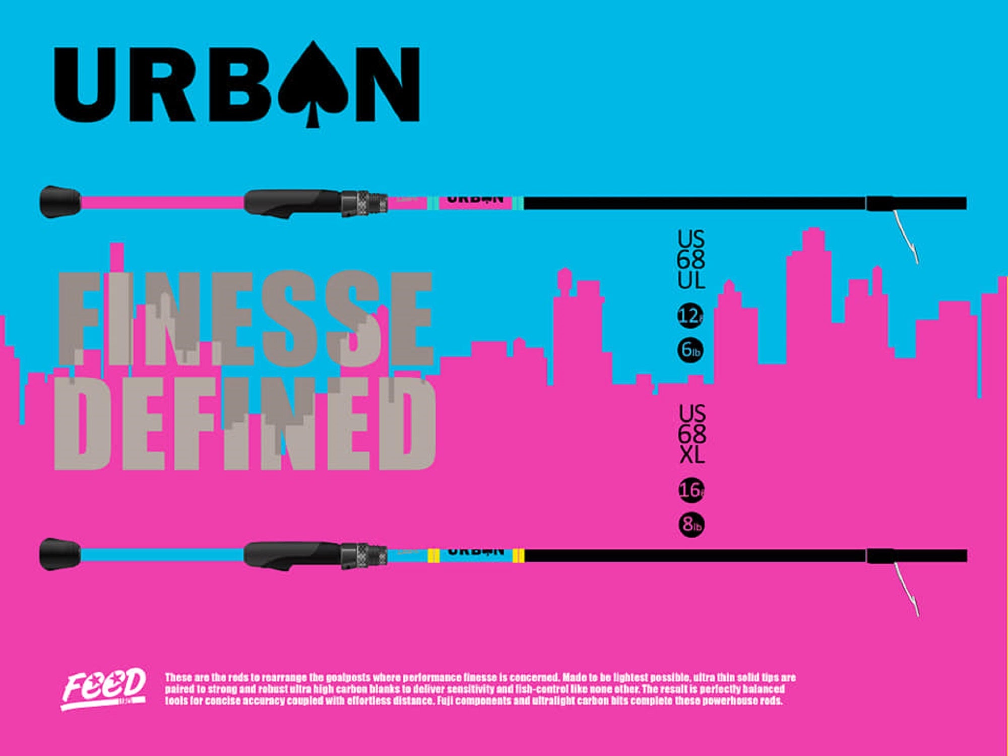 Feed Rod Spinning Urban US-68UL 6 lb 12 grams (0156)