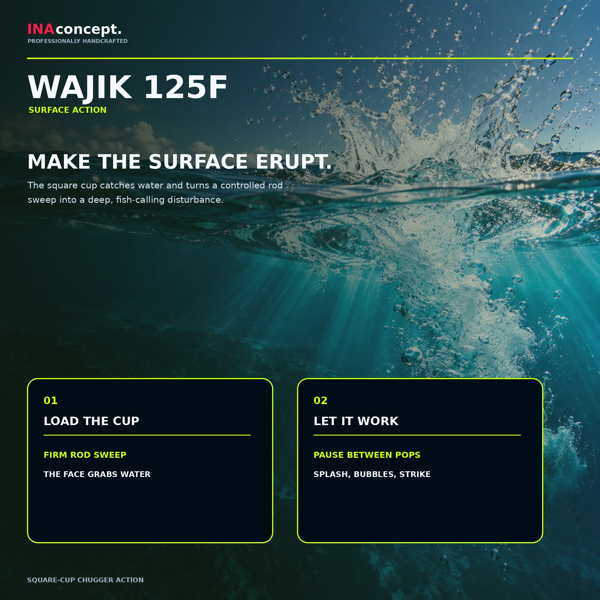 Ina Concept Wajik 210mm 125 grams Popper Floating Lure Wood (4008)