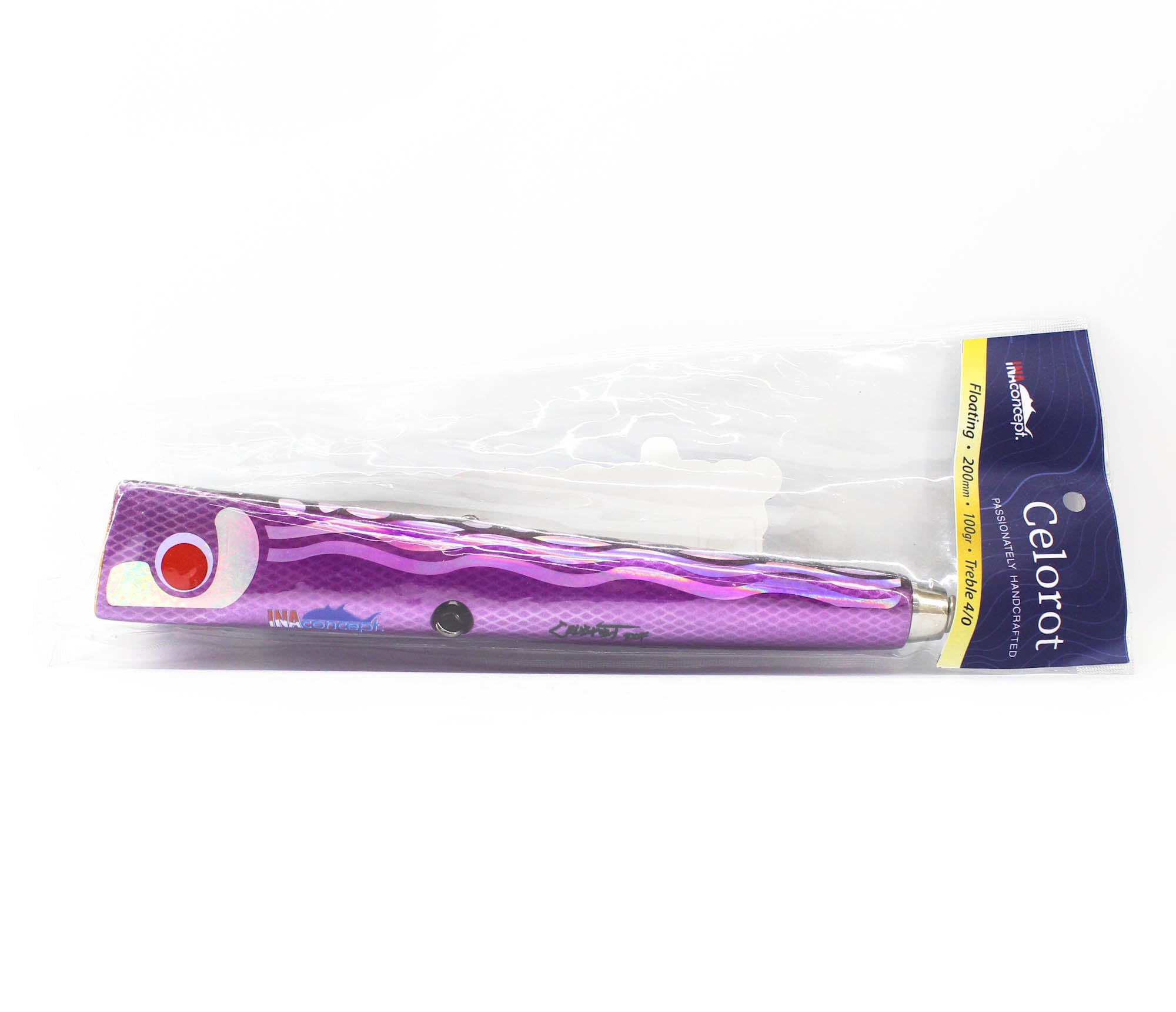 Ina Concept Celorot 200mm 100 grams Popper Floating Lure Purple Black (4019)