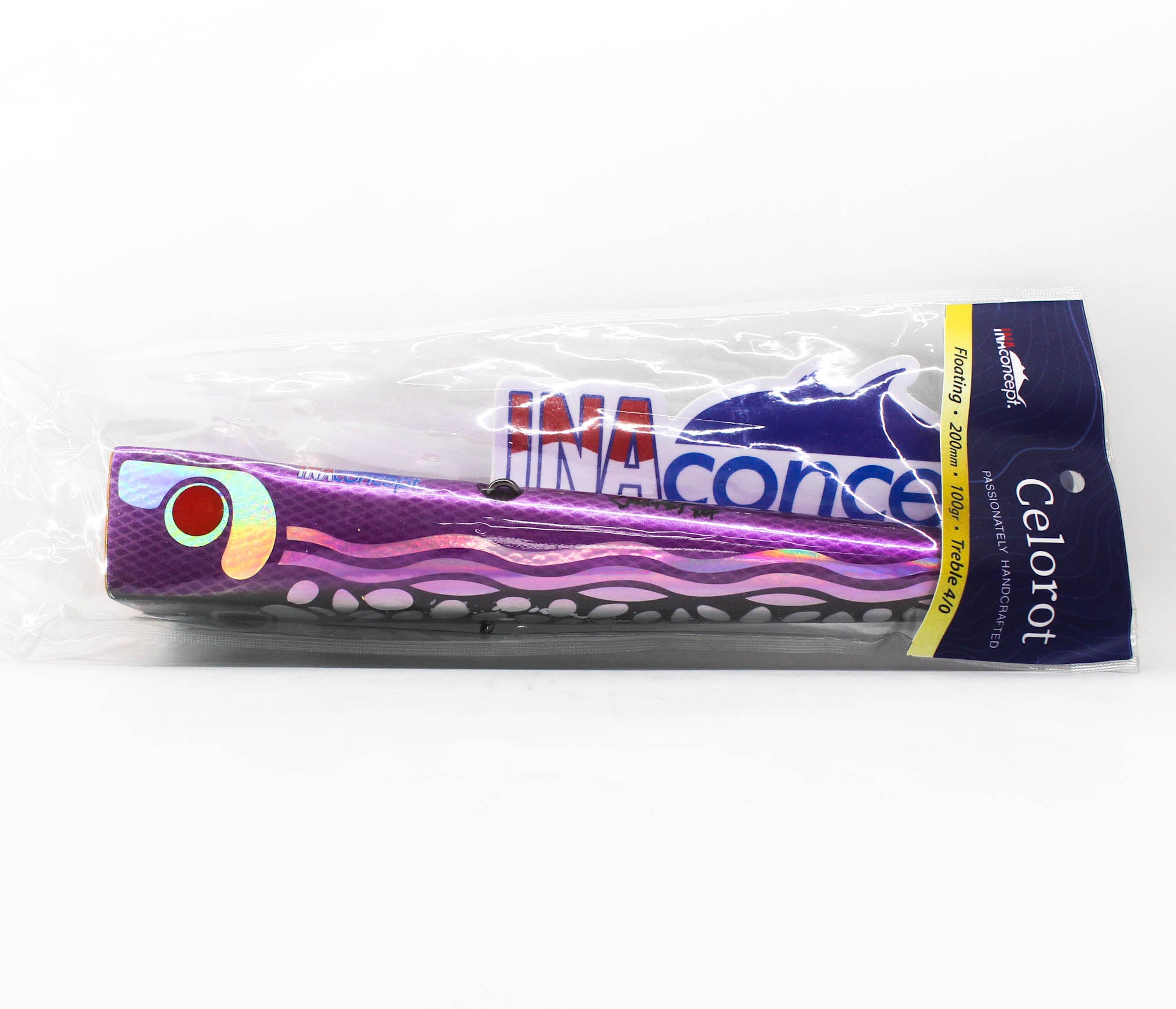 Ina Concept Celorot 200mm 100 grams Popper Floating Lure Purple Black (4019)