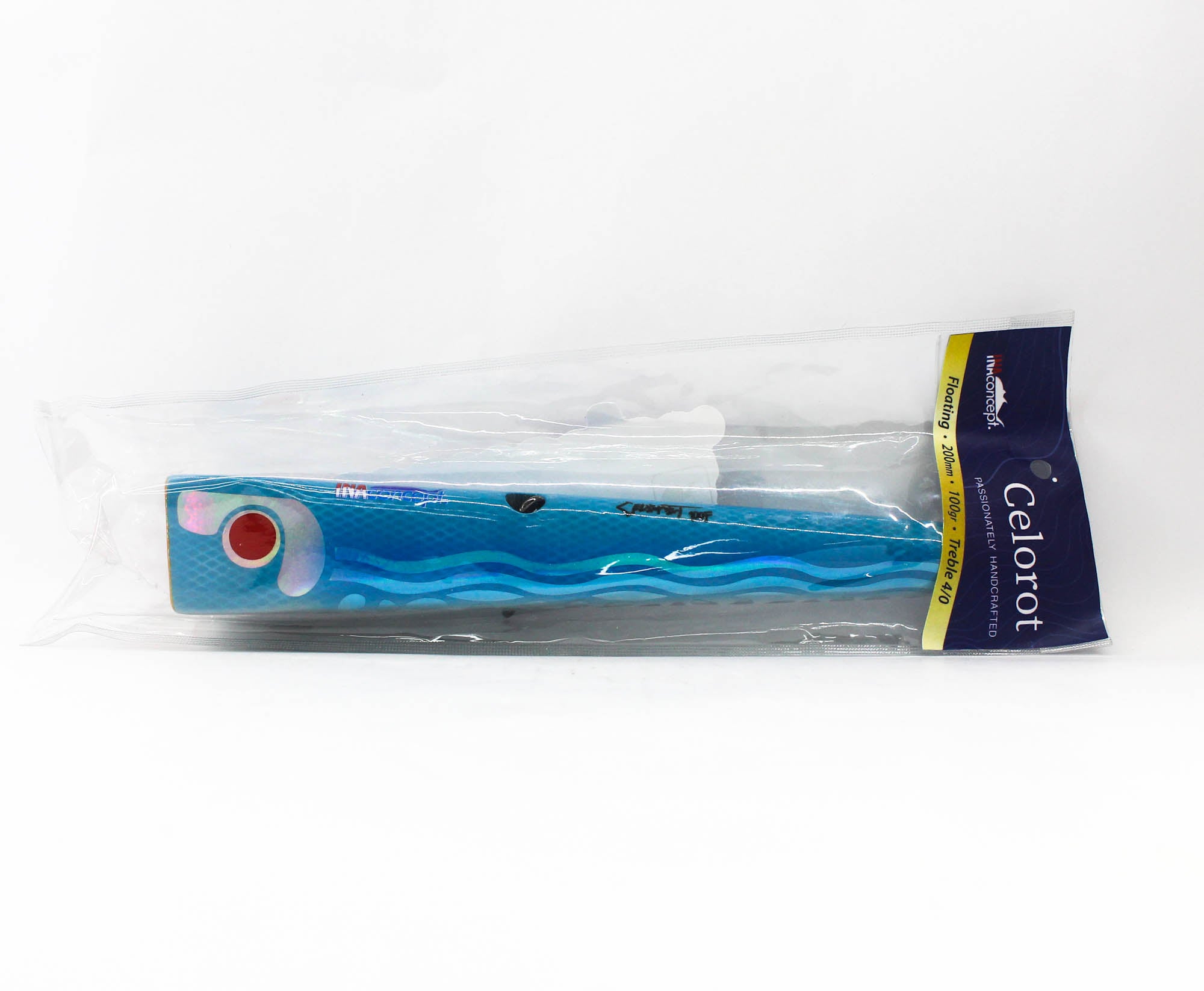 Ina Concept Celorot 200mm 100 grams Popper Floating Lure Blue Wave (4021)