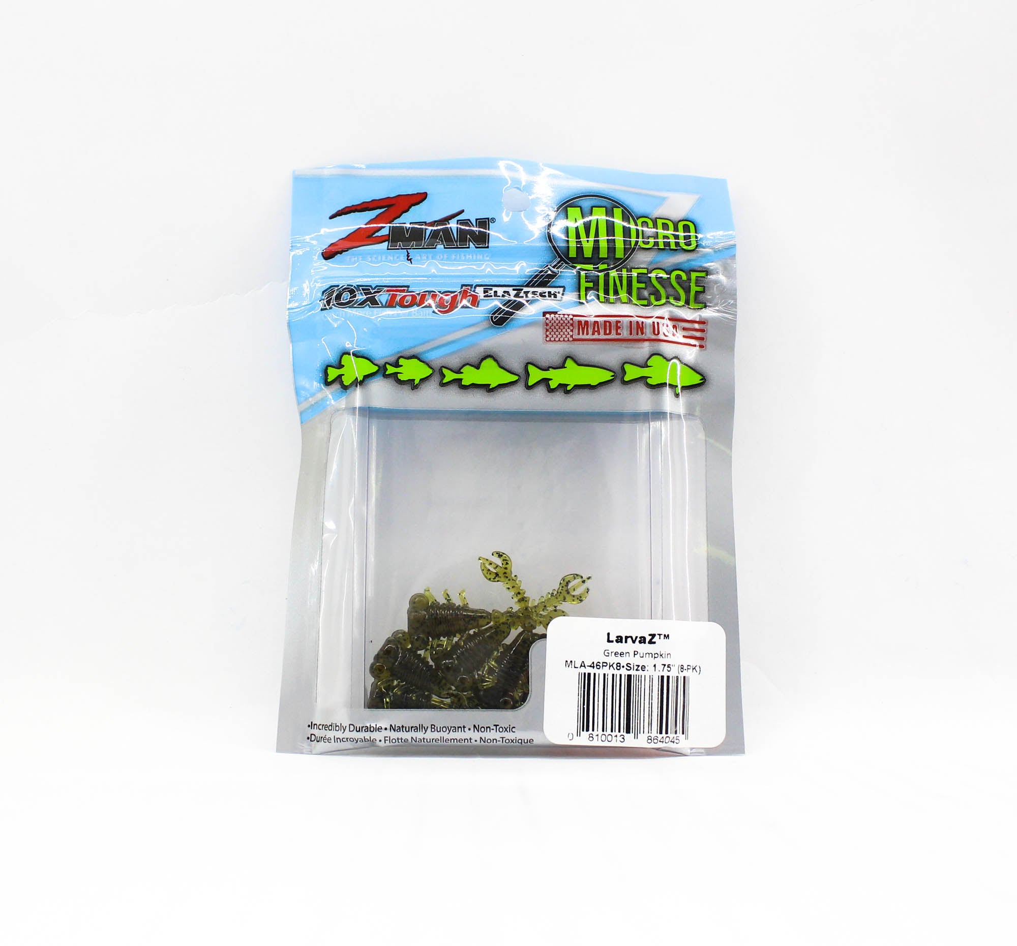 Zman Soft Lure LarvaZ 1.75 Inch 8/Pack Green Pumpkin (4045)