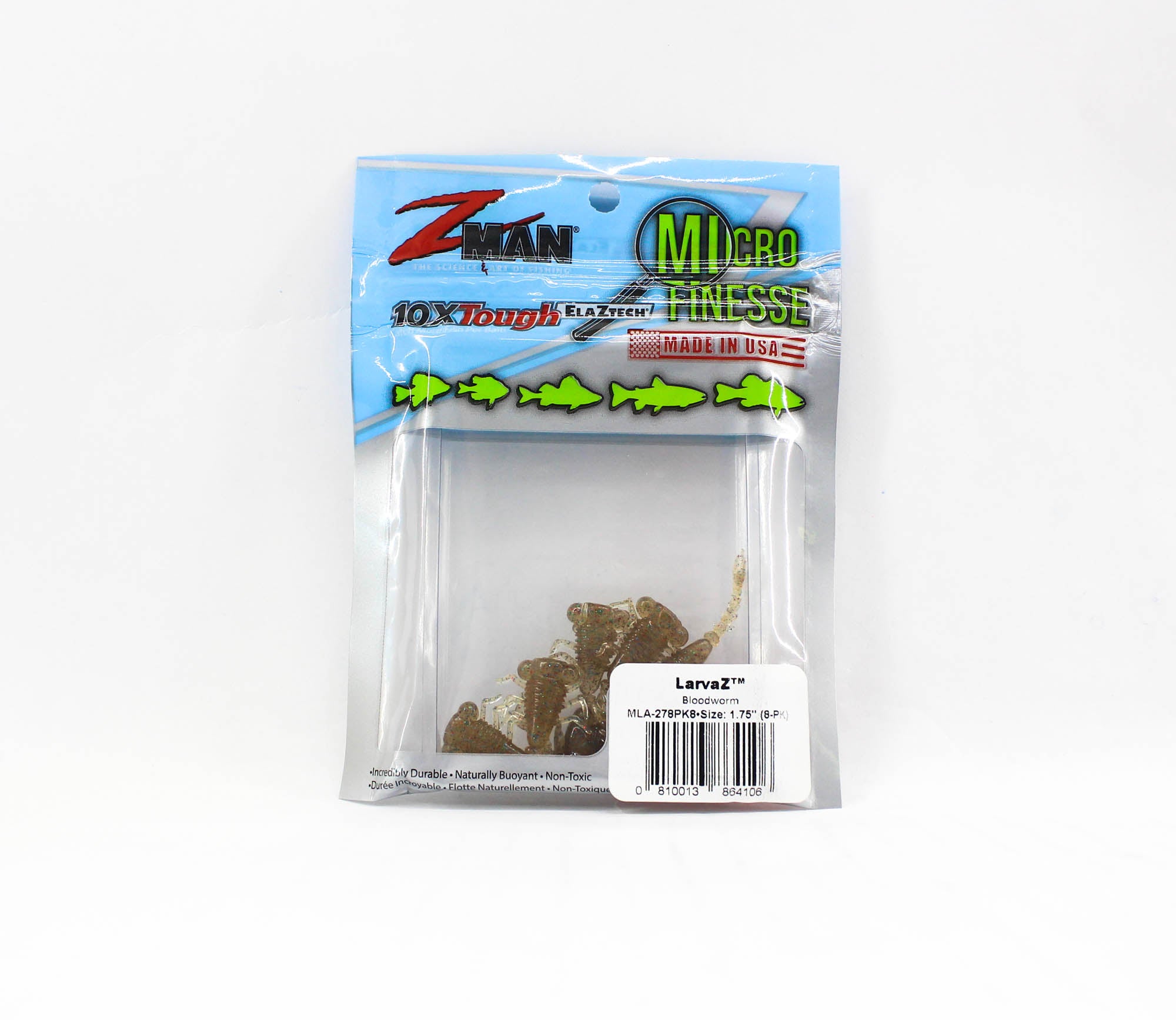 Zman Soft Lure LarvaZ 1.75 Inch 8/Pack Bloodworm (4106)