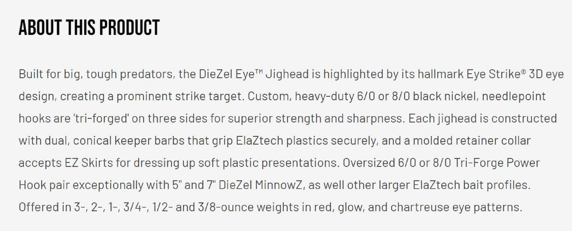 Zman Jighead Diezel Eye 3/8 oz 6/0 2/pack Red (4120)