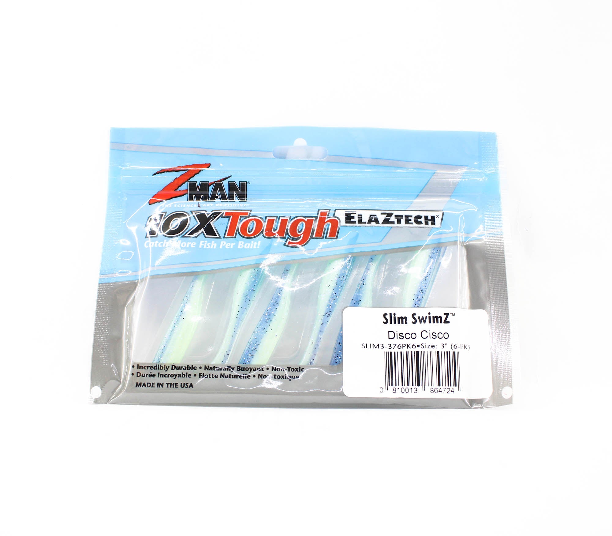 Zman Soft Lure Slim SwimZ 3 Inch 6/Pack Disco Cisco (4724)