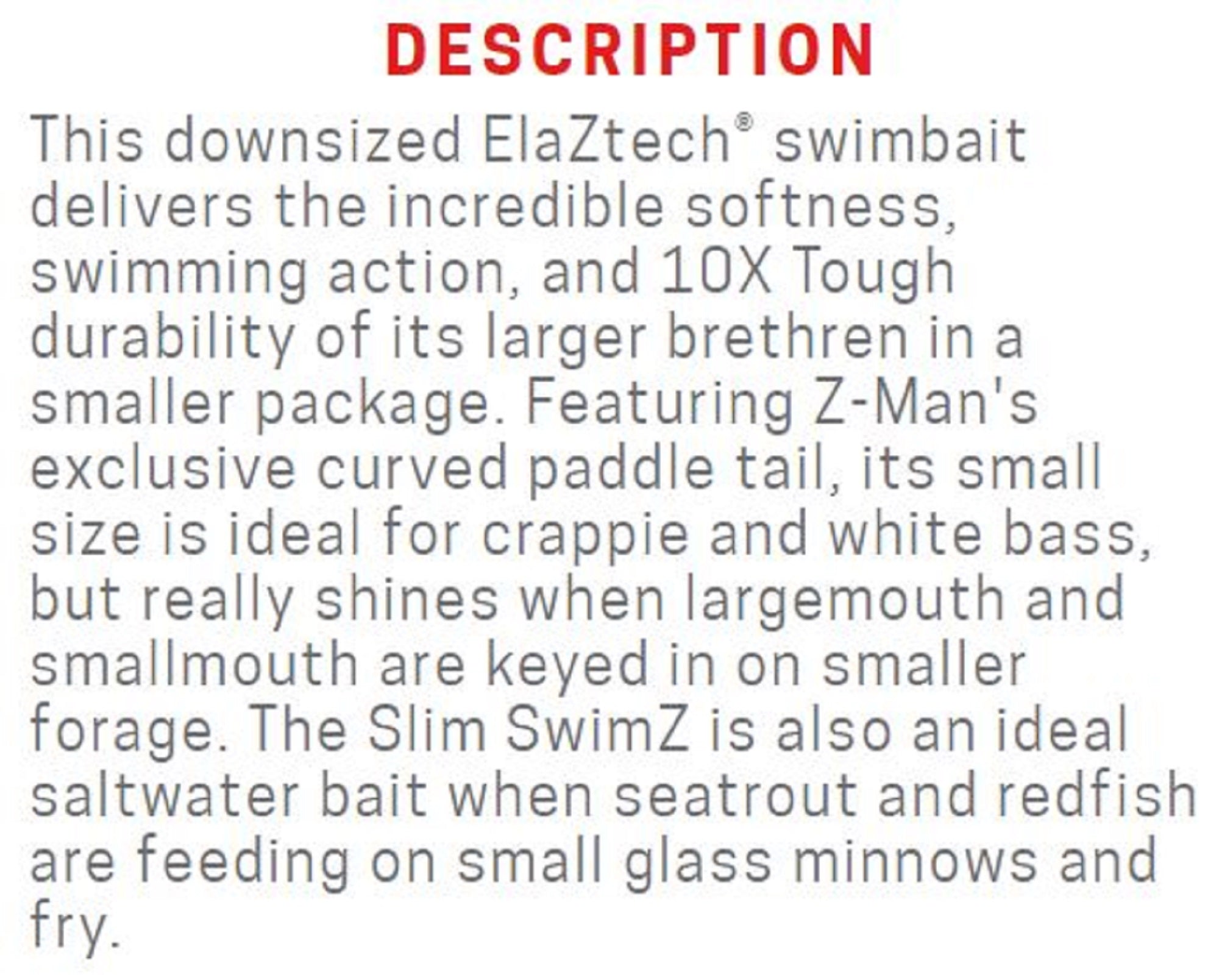 Zman Soft Lure Slim SwimZ 3 Inch 6/Pack Disco Cisco (4724)