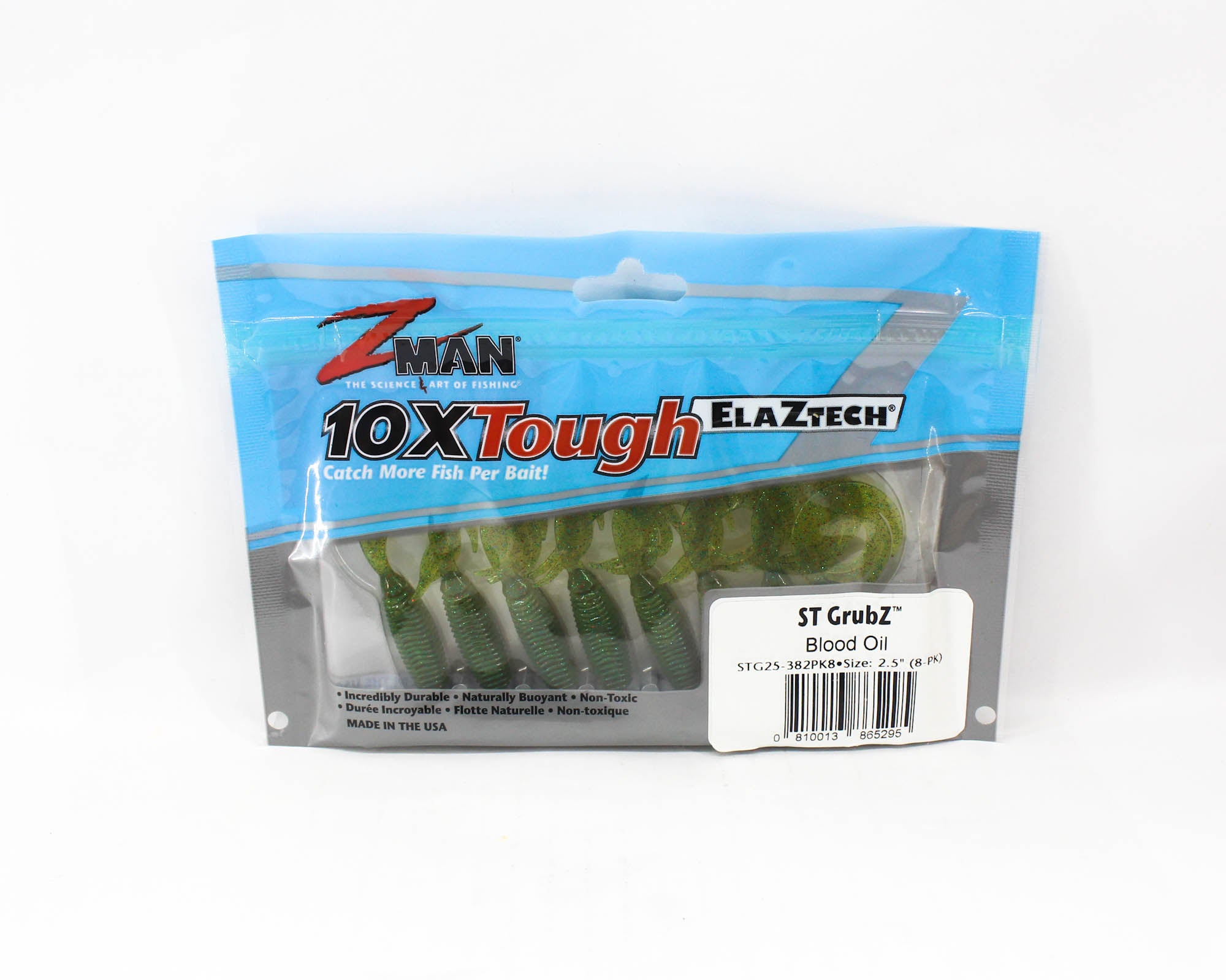 Zman Soft Lure ST GrubZ 2.5 Inch 8/Pack Blood Oil (5295)