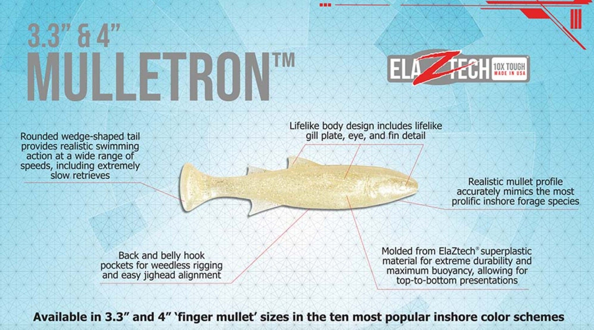 Zman Soft Lure Mulletron Swimbait 3.3 Inch 4/Pack Gold Rush (6230)