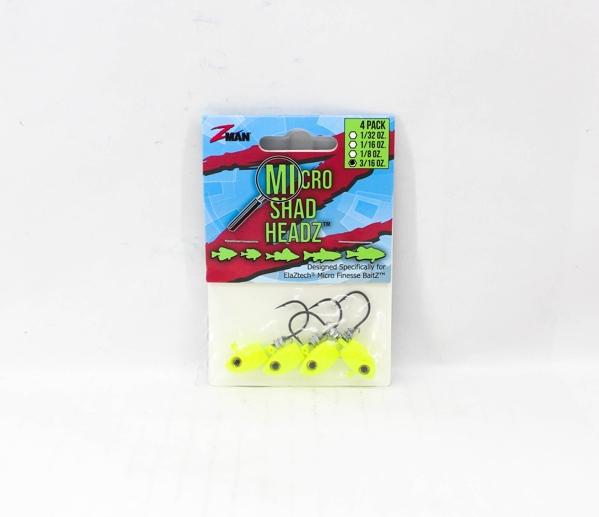 Zman Jighead Micro Shad HeadZ 3/16 oz Size 2 4/pack Chart (6803)