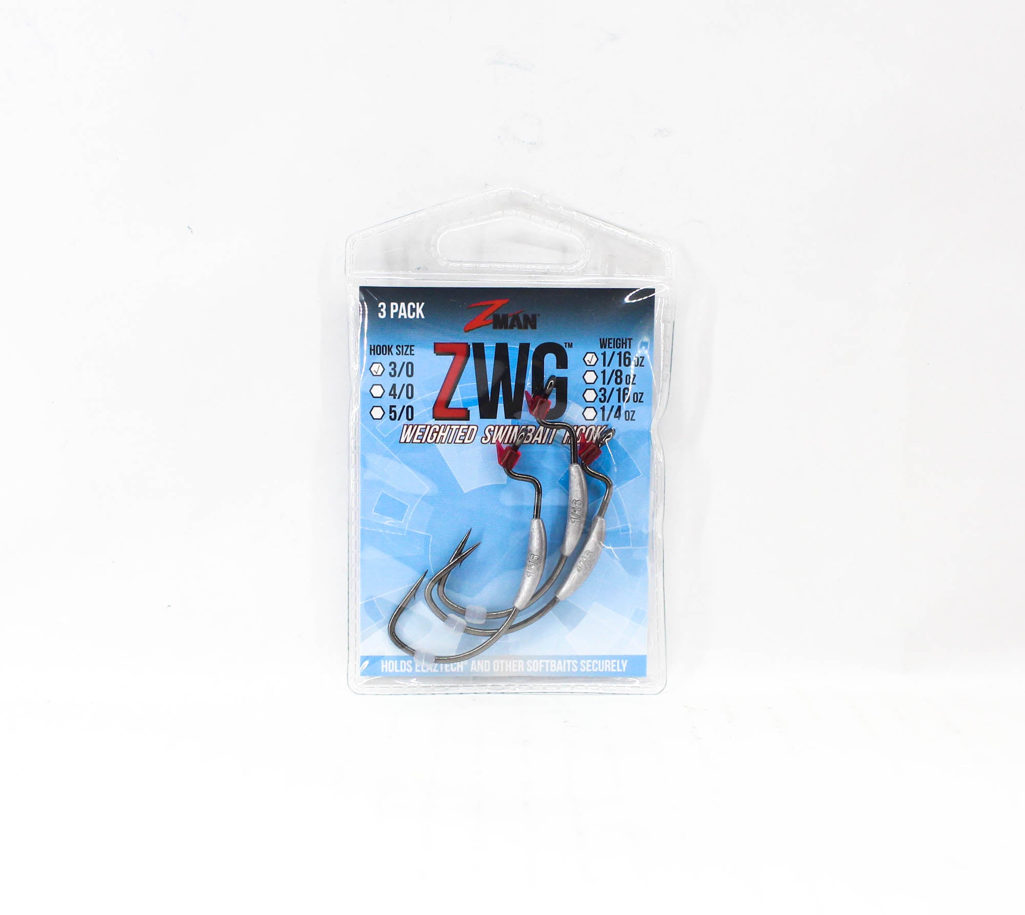 Zman ZWG Weighted Swimbait Worm Hook 1/16 oz 3/0 3/pack (7169)