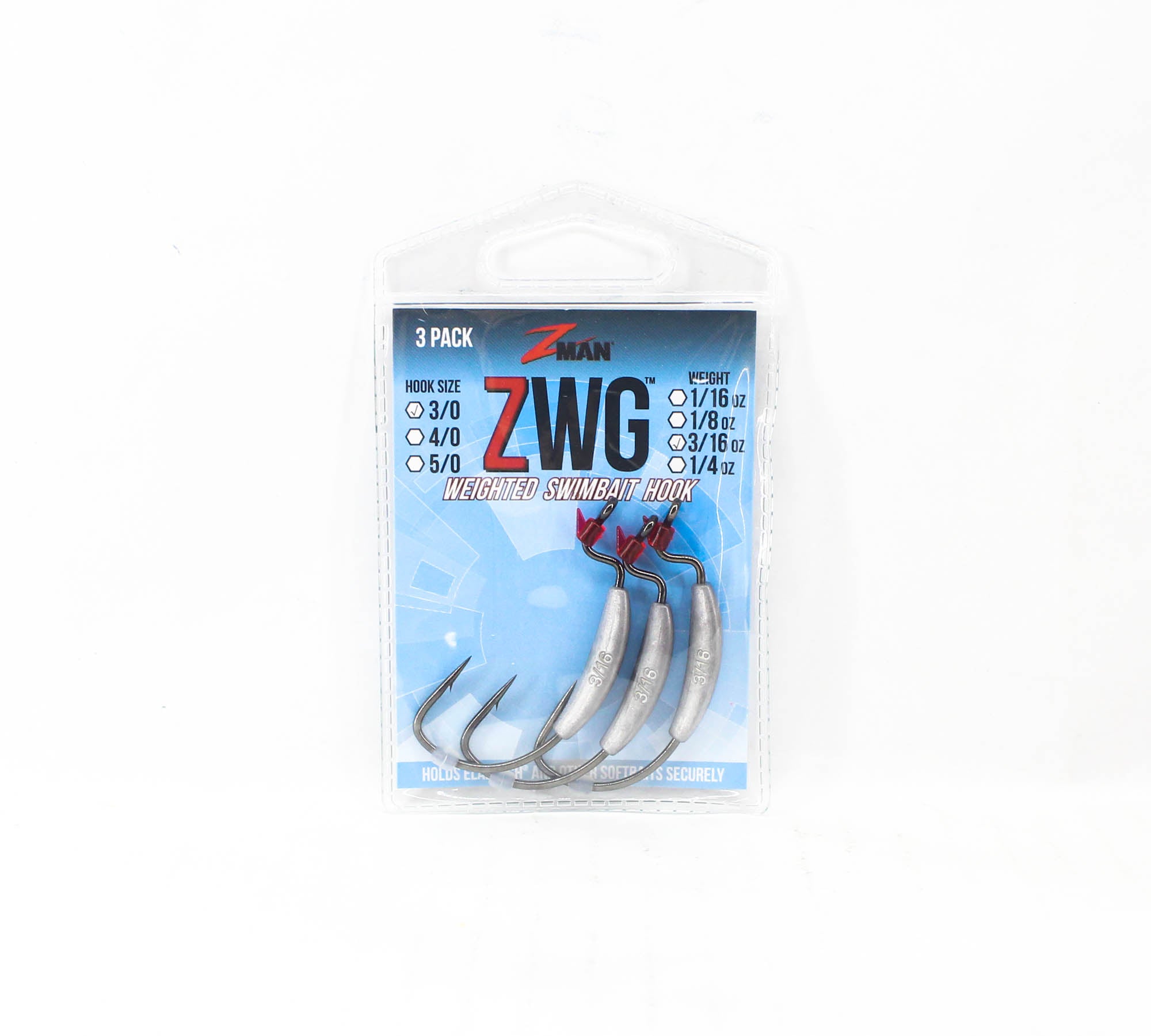 Zman ZWG Weighted Swimbait Worm Hook 3/16 oz 3/0 3/pack (7183)