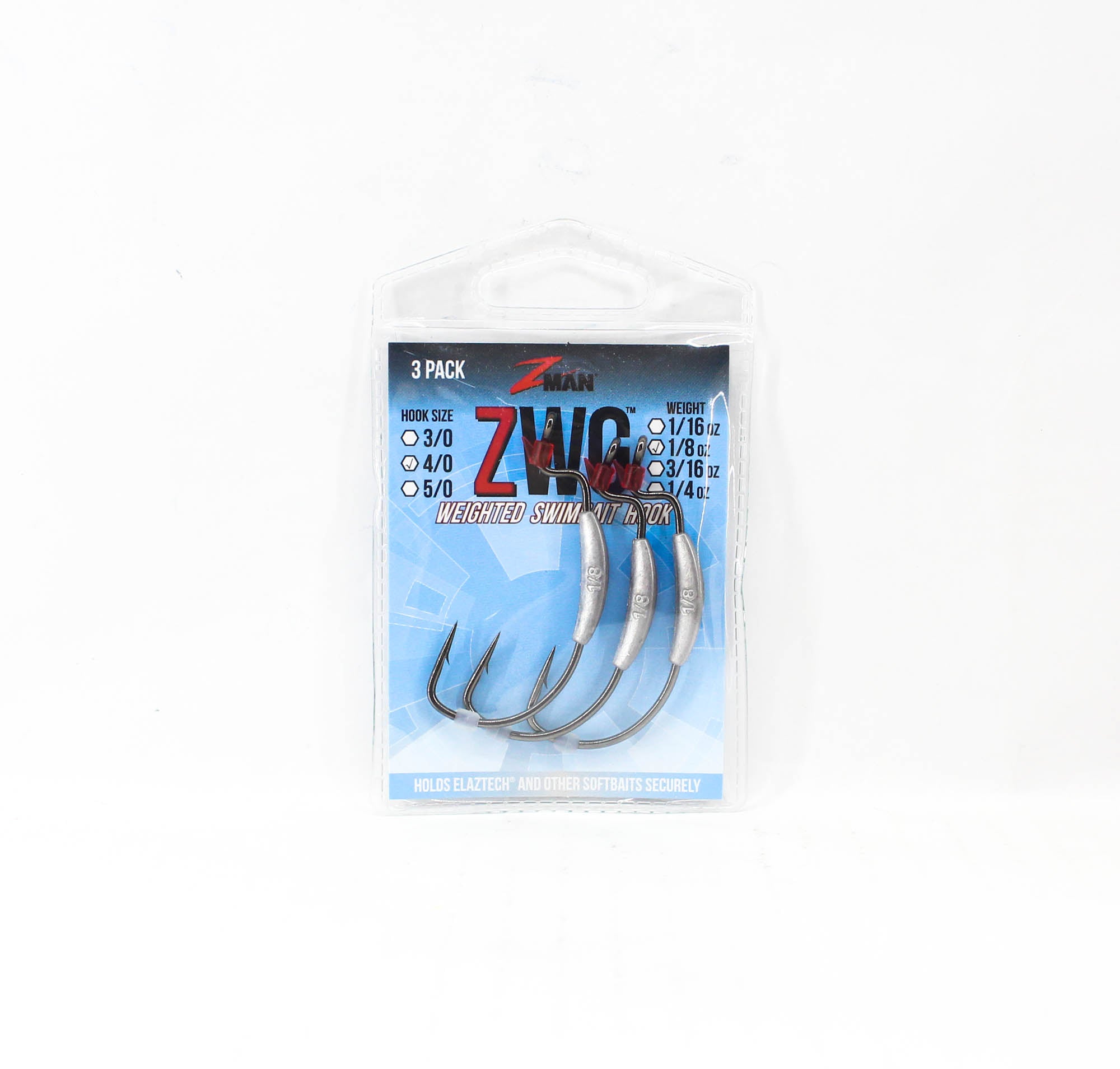 Zman ZWG Weighted Swimbait Worm Hook 1/8 oz 4/0 3/pack (7190)
