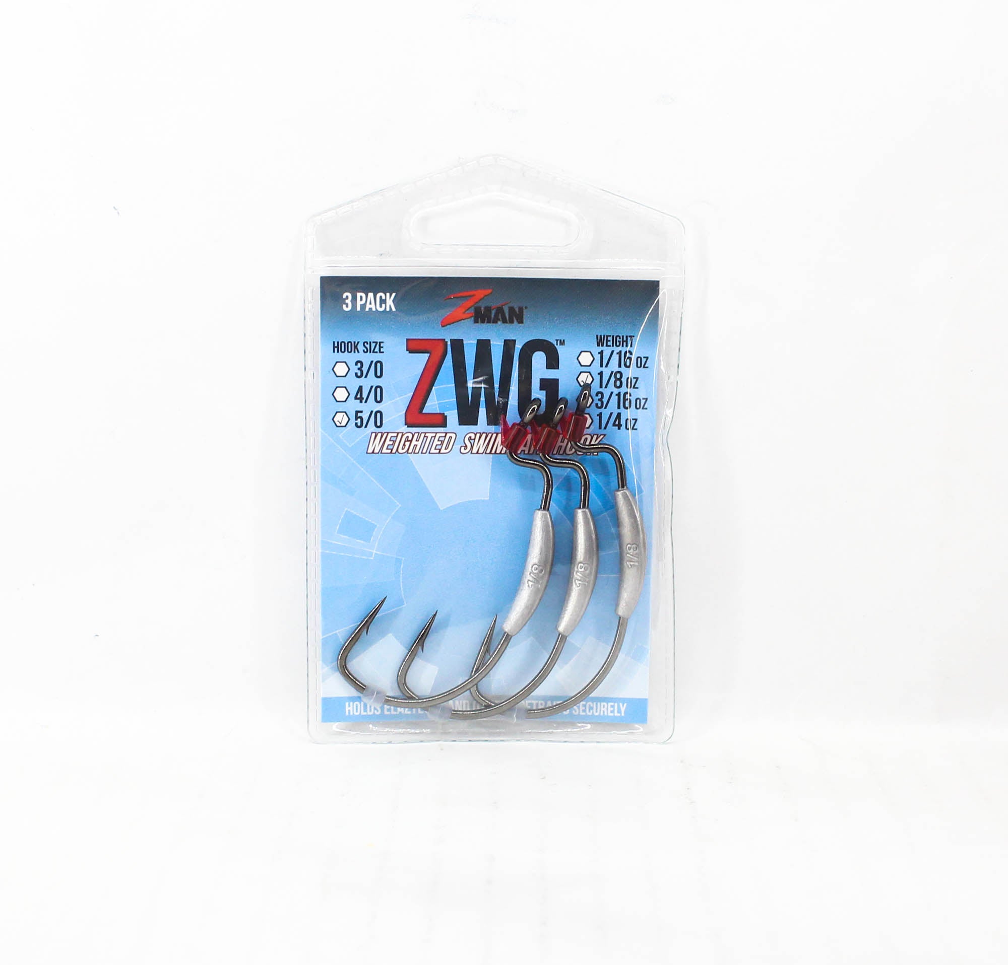 Zman ZWG Weighted Swimbait Worm Hook 1/8 oz 5/0 3/pack (7220)